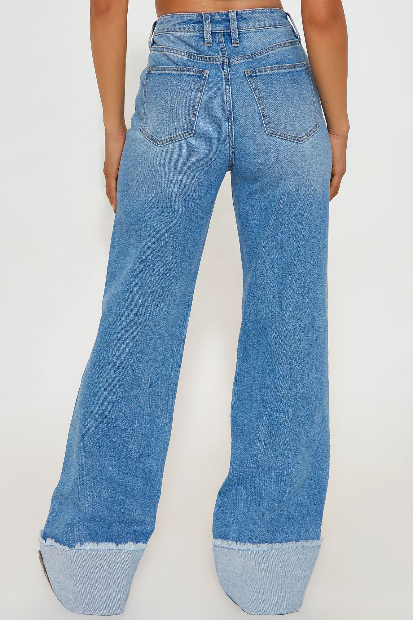 Tall All The While Cuffed Wide Leg Jeans - Light Wash