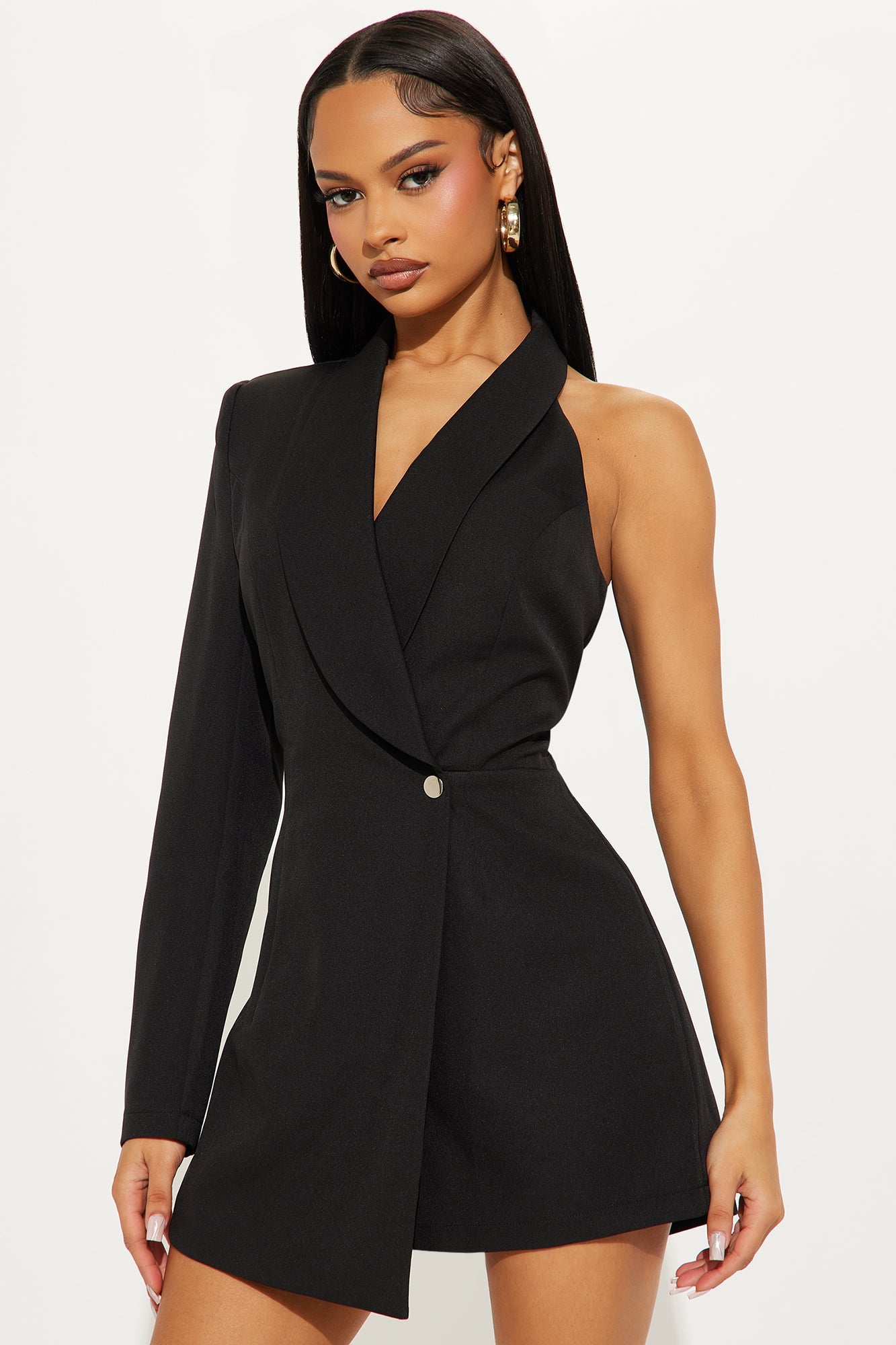 Business Class Blazer Romper - Black