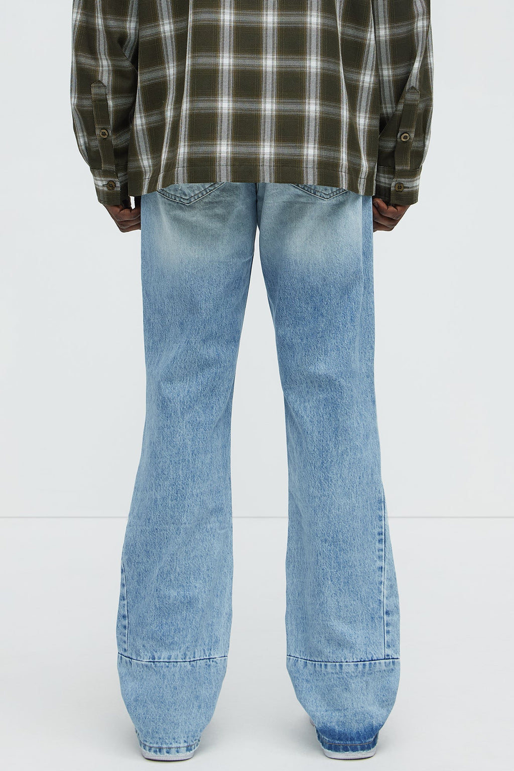 Might Go Ripped Stacked Slim Flare Jeans - Light Wash