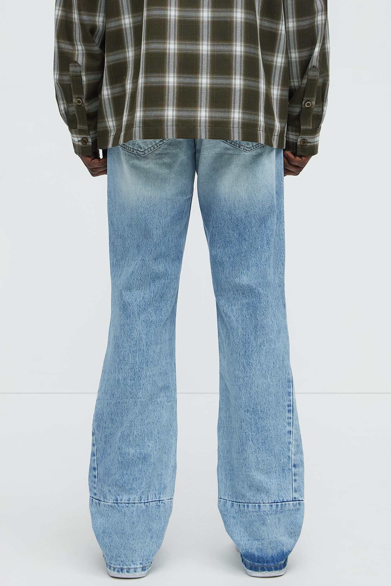 Might Go Ripped Stacked Slim Flare Jeans - Light Wash