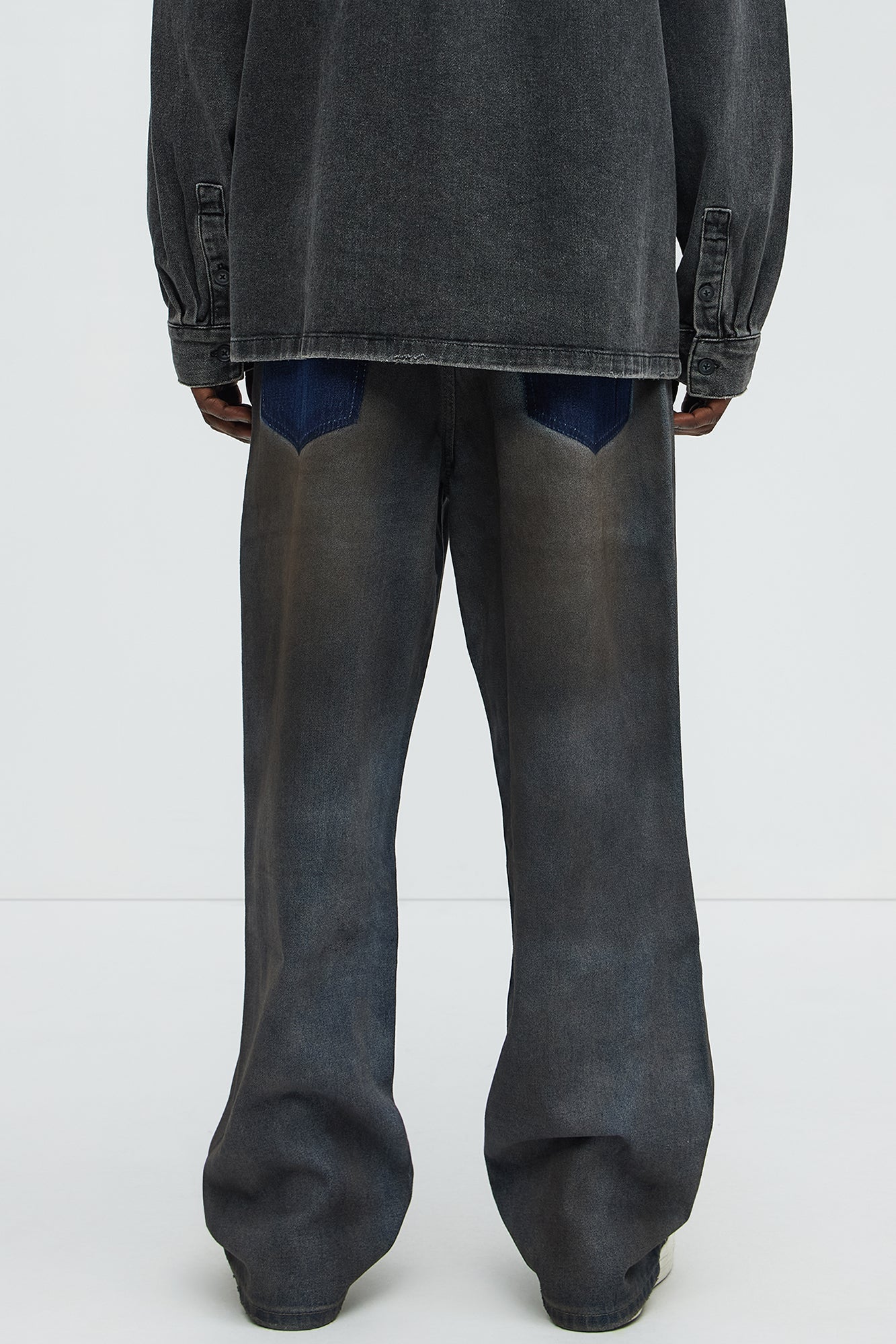 Be Up Front Dirty Baggy Jeans - Dark Wash