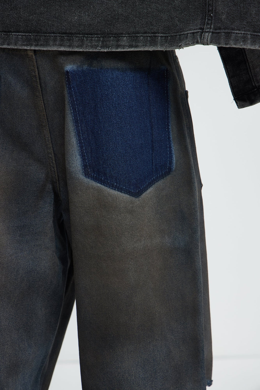 Be Up Front Dirty Baggy Jeans - Dark Wash