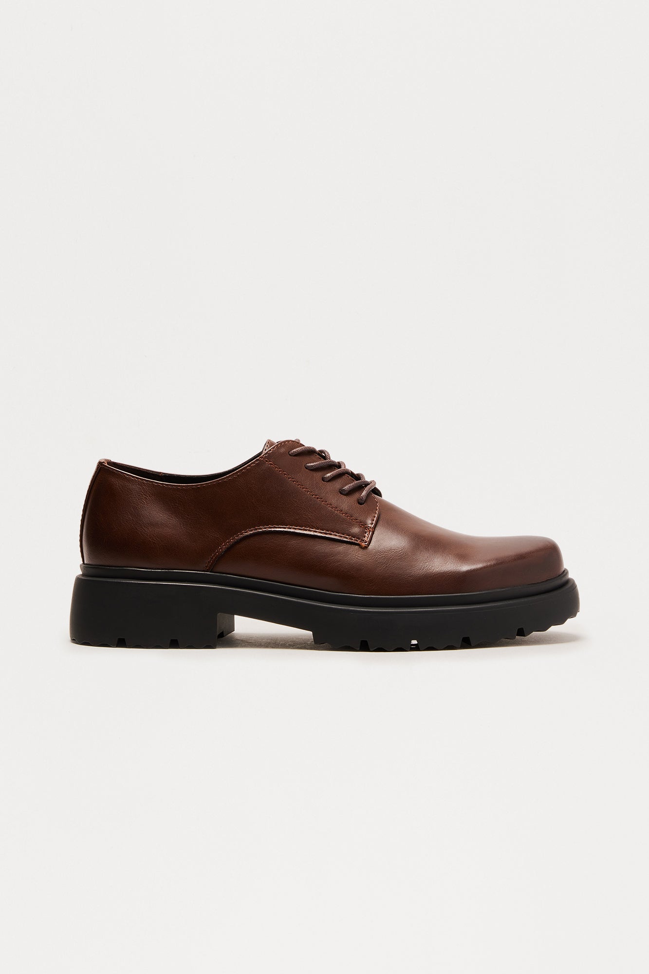 Chunky Lace Up Shoes - Brown