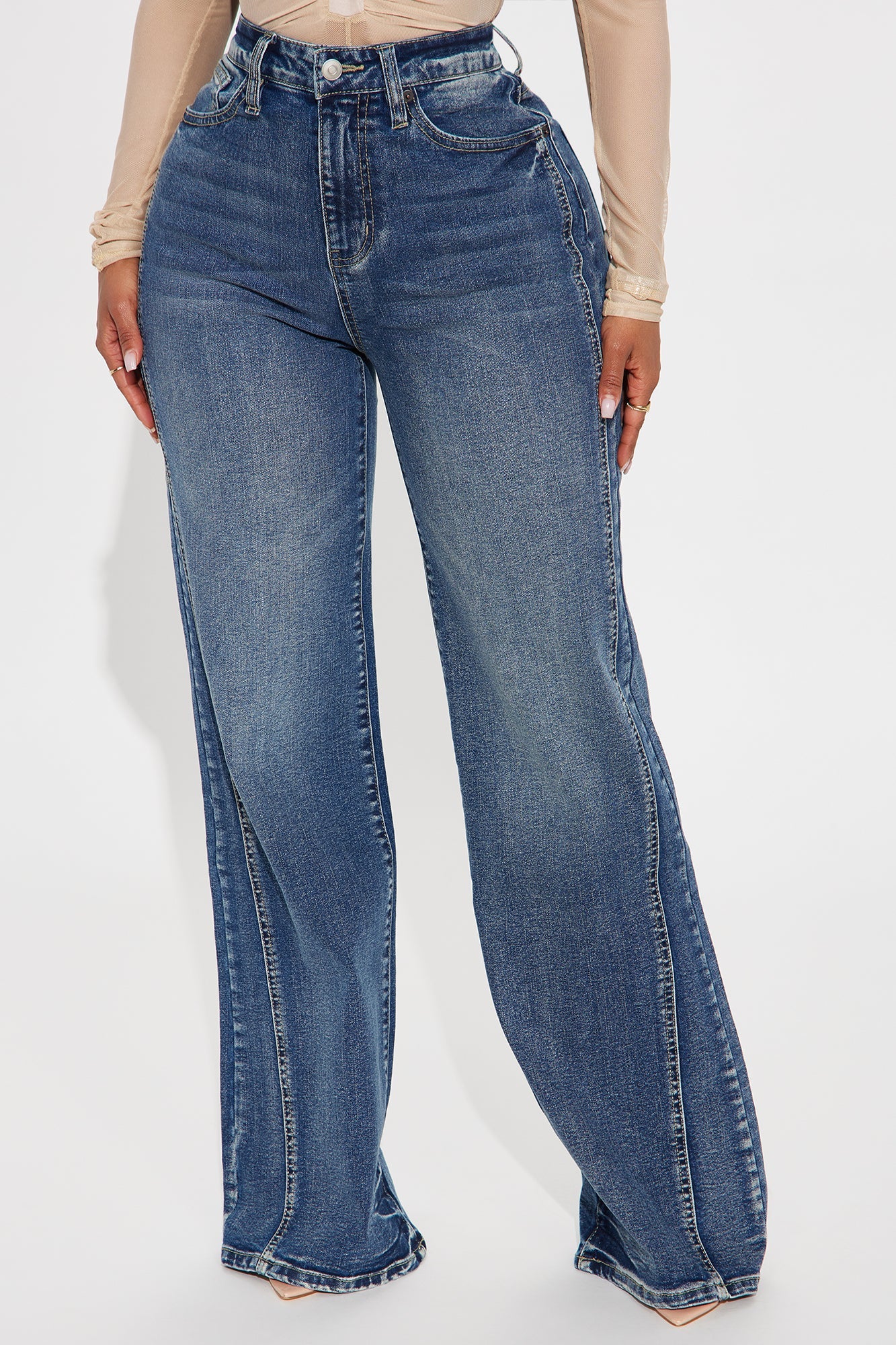 Upper West High Rise Stretch Flare Jeans - Dark Wash