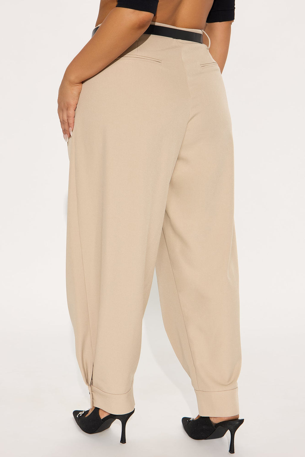 Helena Belted Trouser Pant - Khaki
