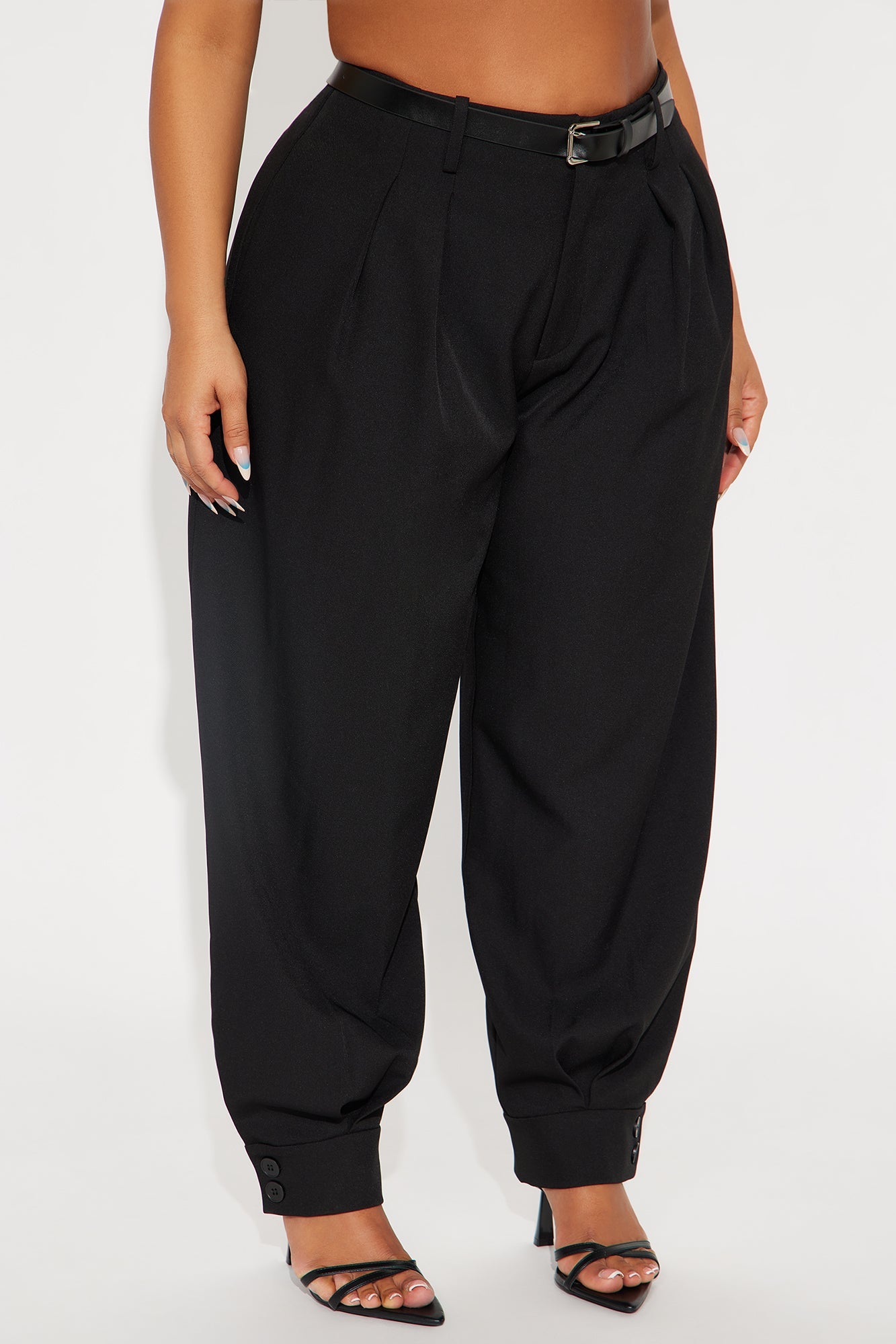Helena Belted Trouser Pant - Black