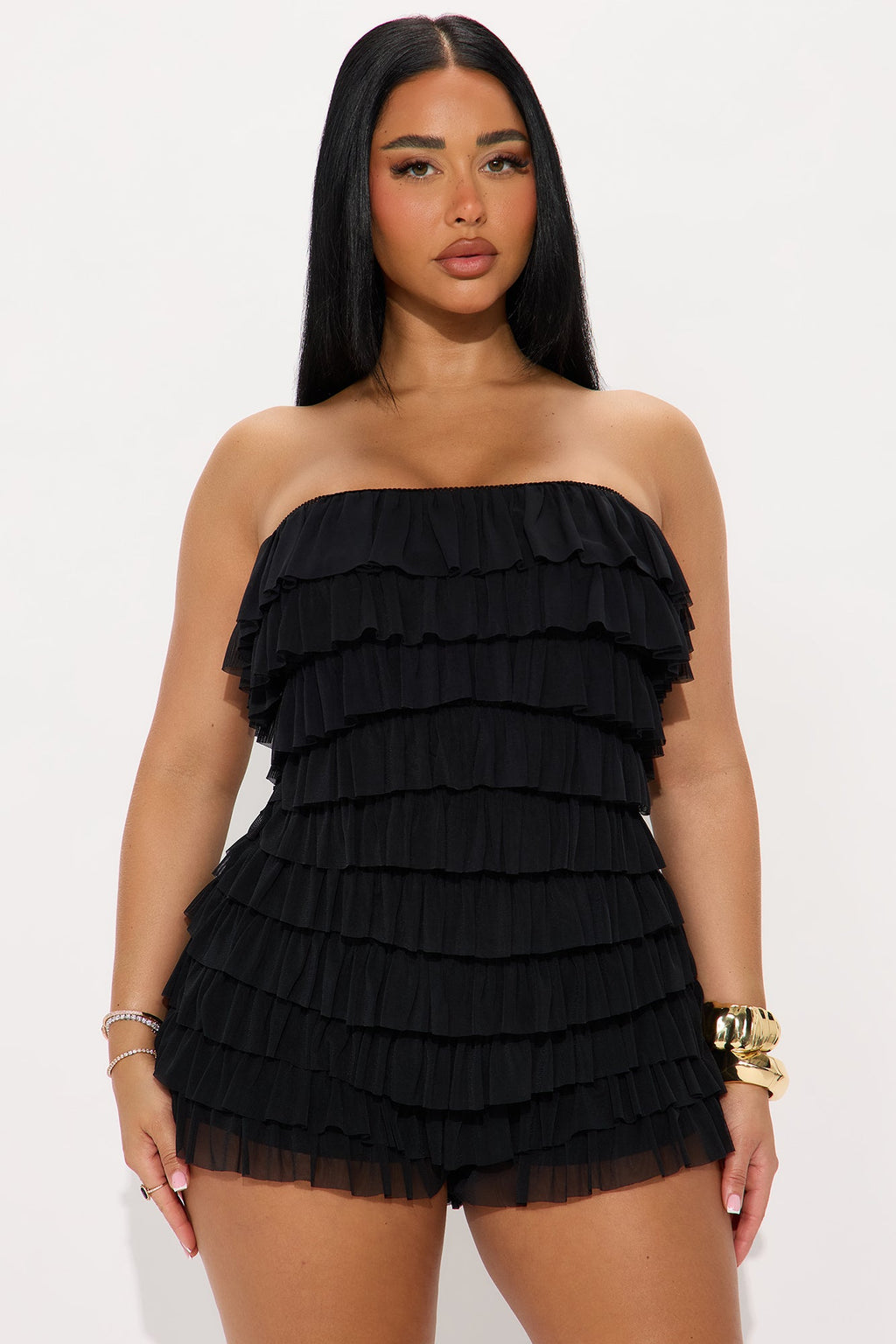 Good Girl Gone Rogue Mesh Romper - Black