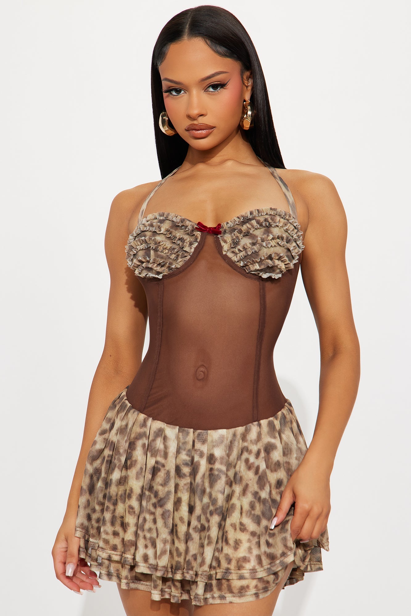 Beautifully Spotted Leopard Micro Mini Dress - Leopard