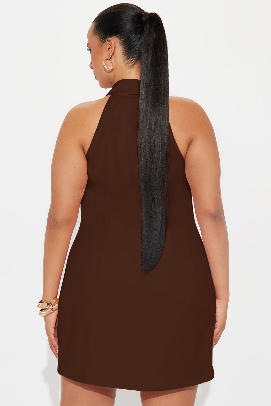Center Of Attention Blazer Mini Dress - Chocolate