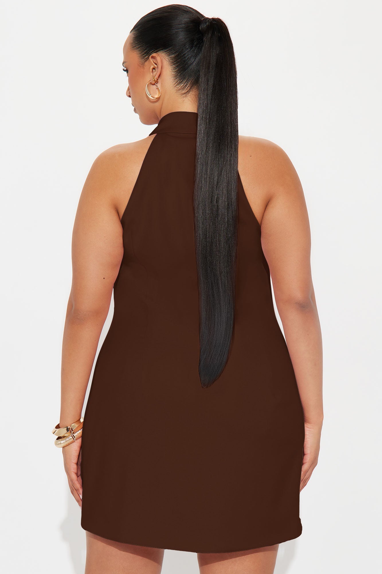 Center Of Attention Blazer Mini Dress - Chocolate