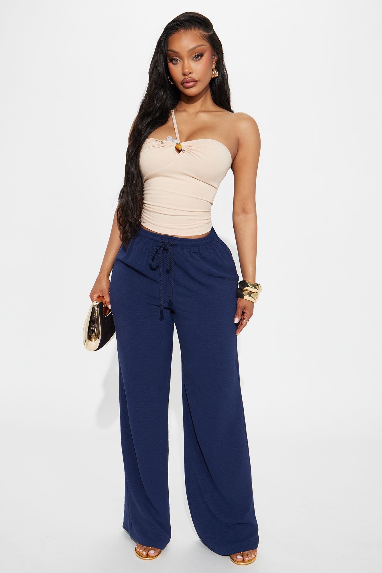 Livin' In Paradise Wide Leg Pant - Navy