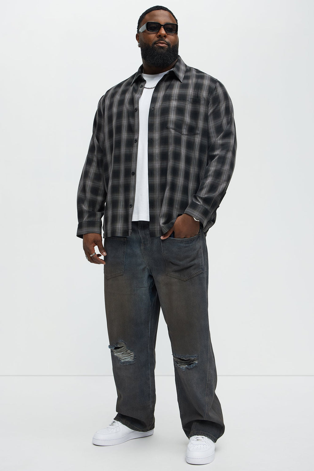 Be Up Front Dirty Baggy Jeans - Dark Wash