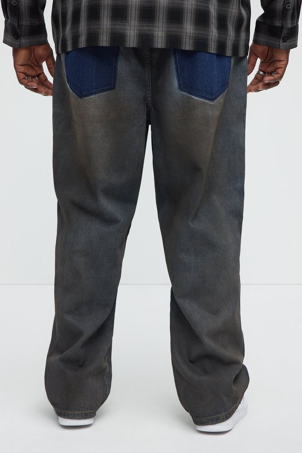 Be Up Front Dirty Baggy Jeans - Dark Wash