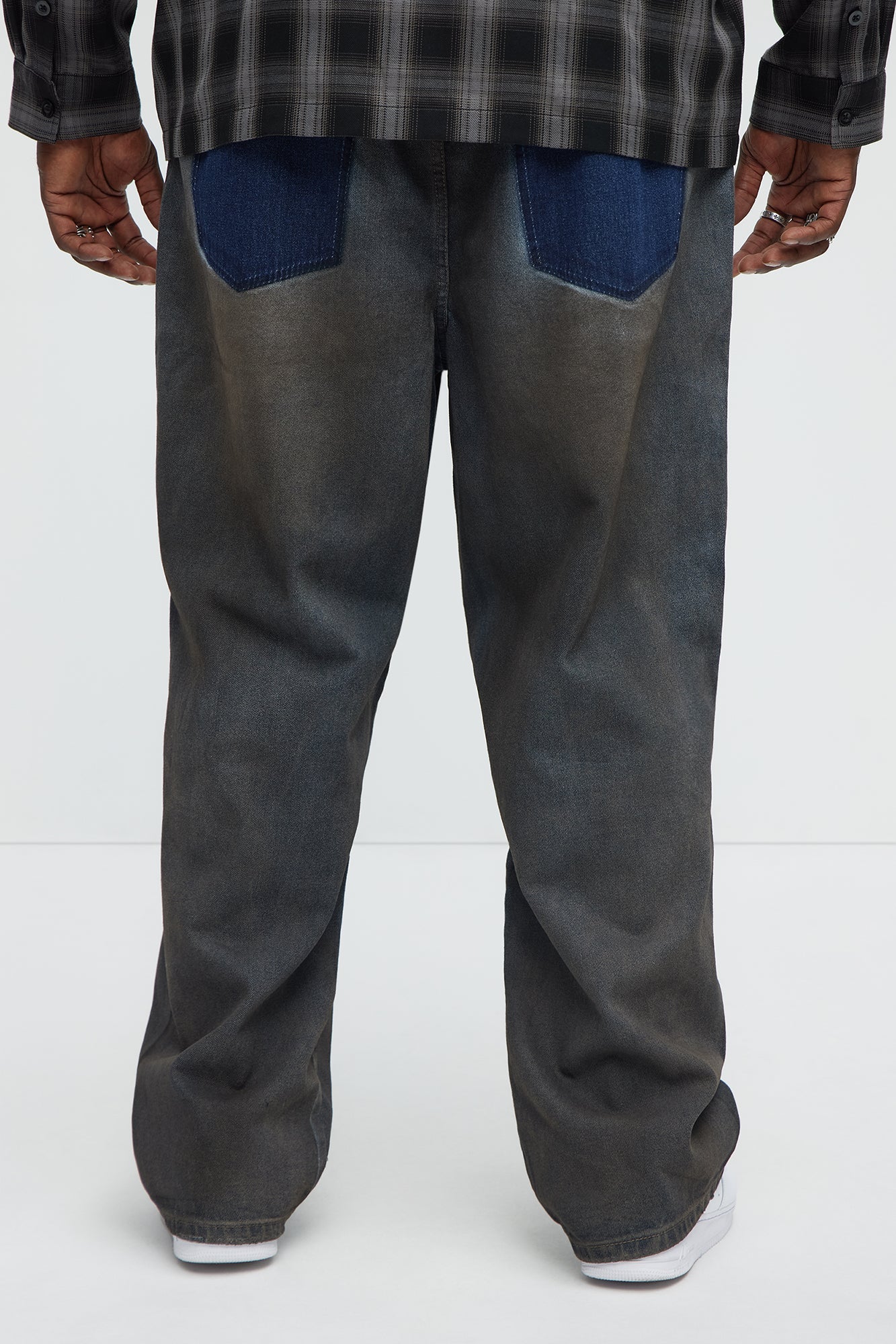 Be Up Front Dirty Baggy Jeans - Dark Wash