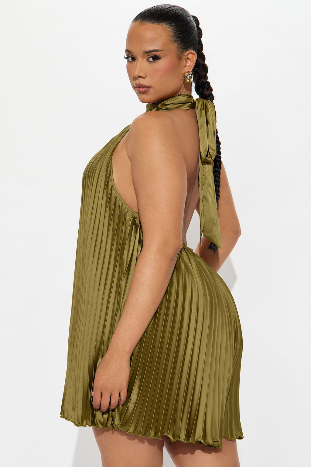 Island Mist Pleated Romper - Olive