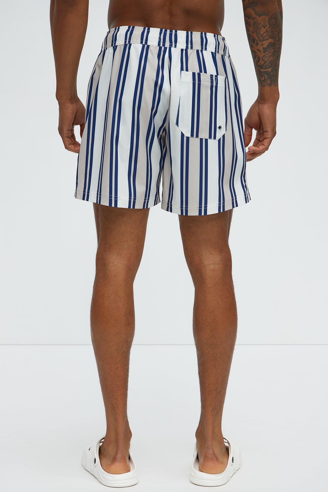 All Over Striped Striped Swim Mid Trunk - Blue/combo