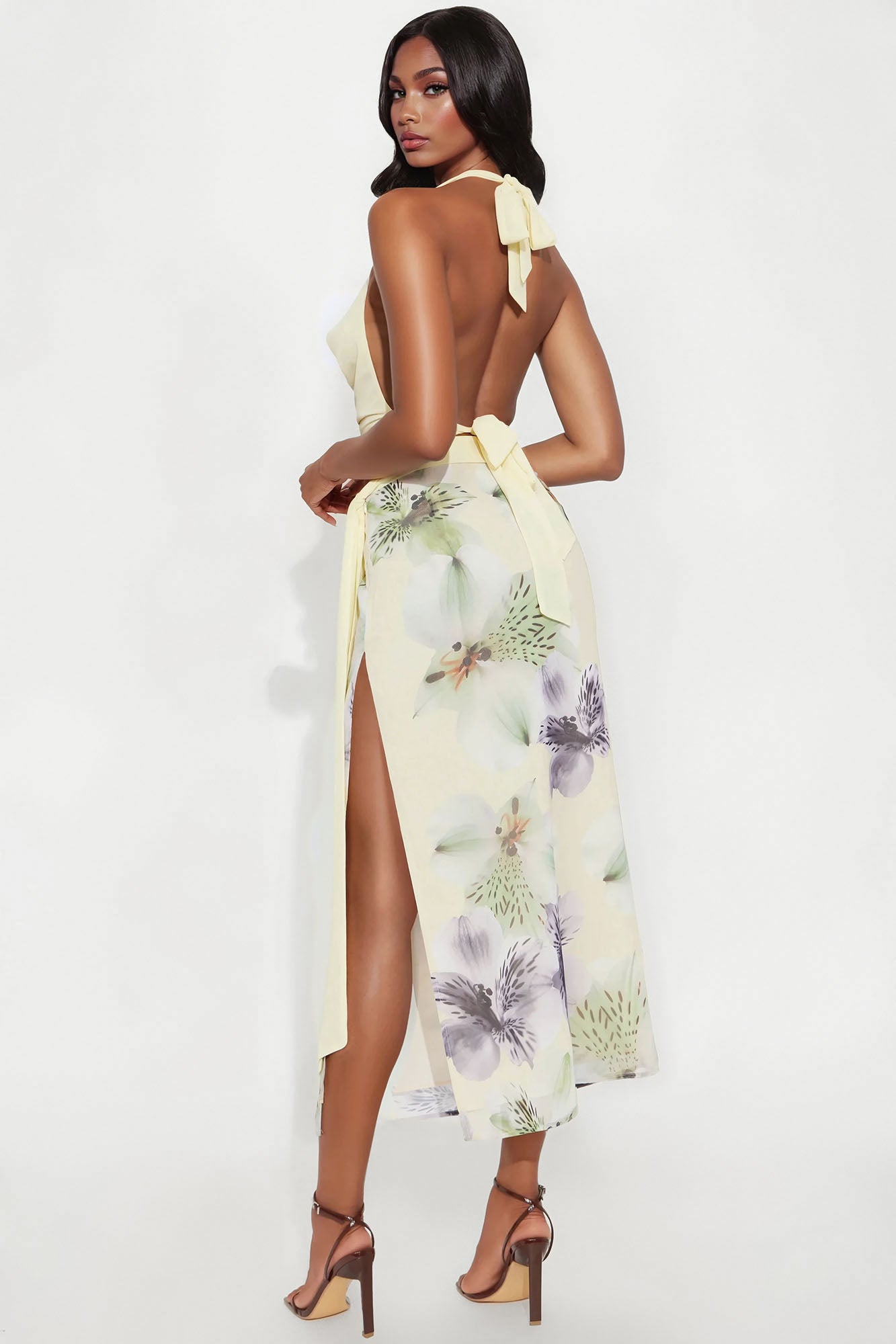 Celestial Bloom Skirt Set - Yellow/combo