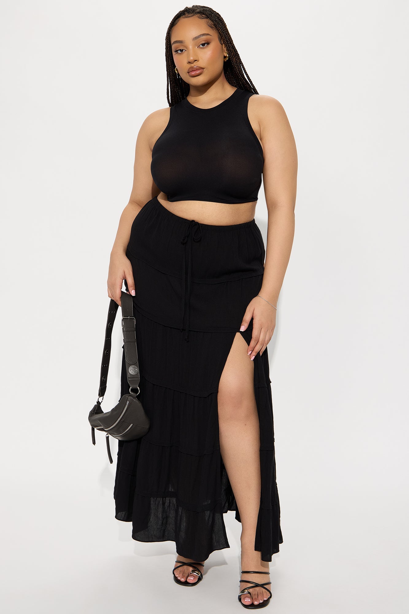 Go With The Flow Sheer Gauze Maxi Skirt - Black