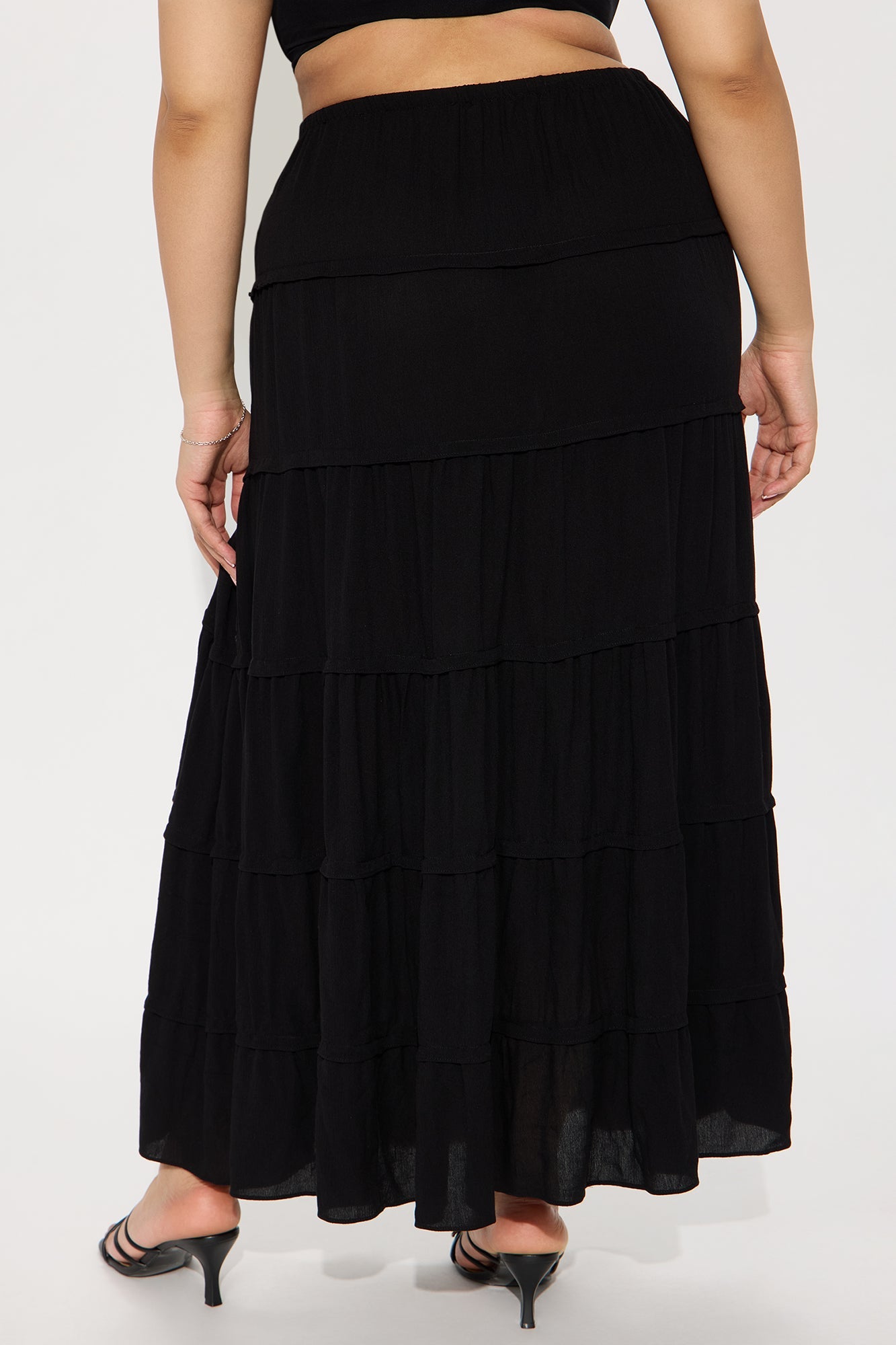 Go With The Flow Sheer Gauze Maxi Skirt - Black
