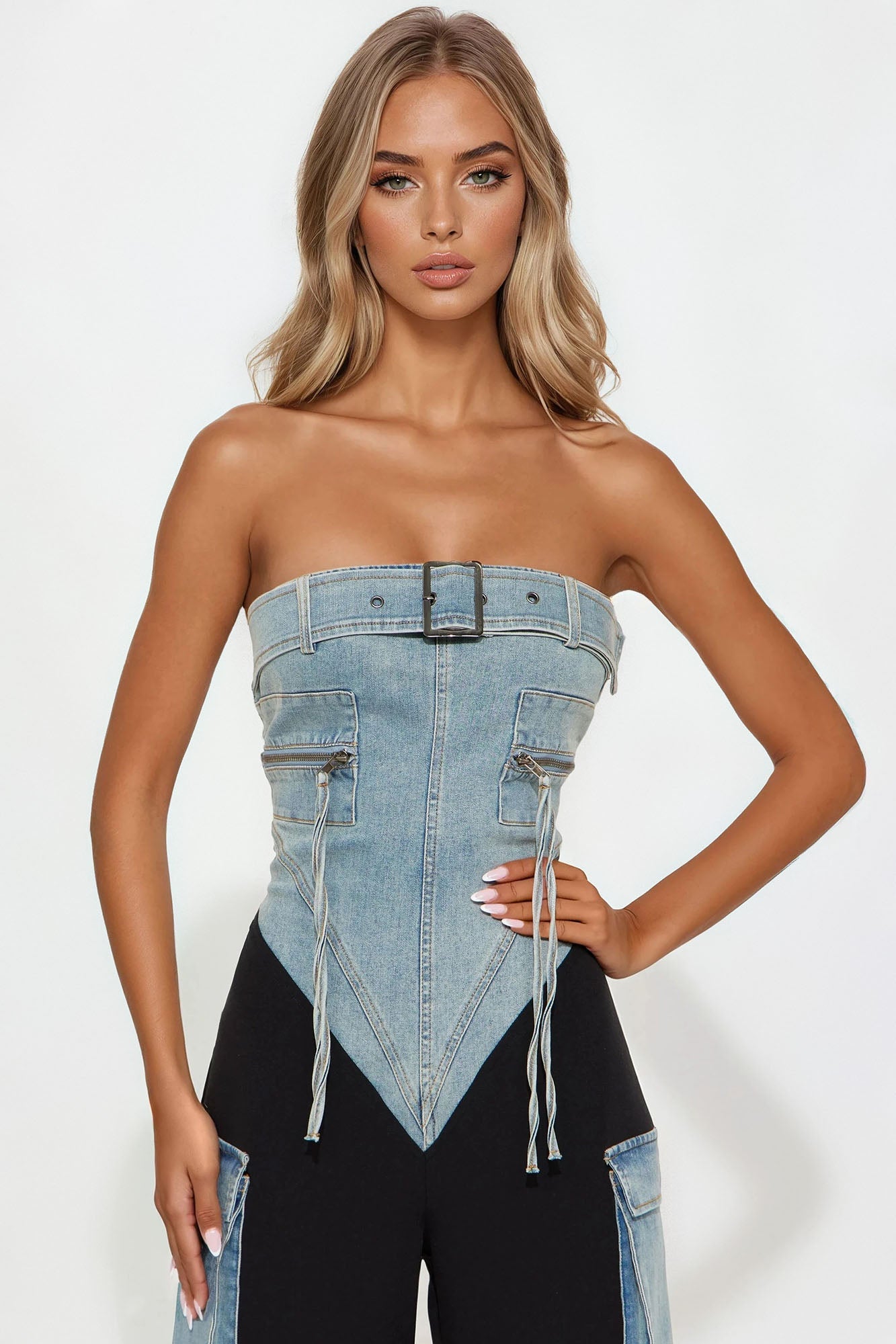 Caught Your Attention Denim Jumpsuit - Denim