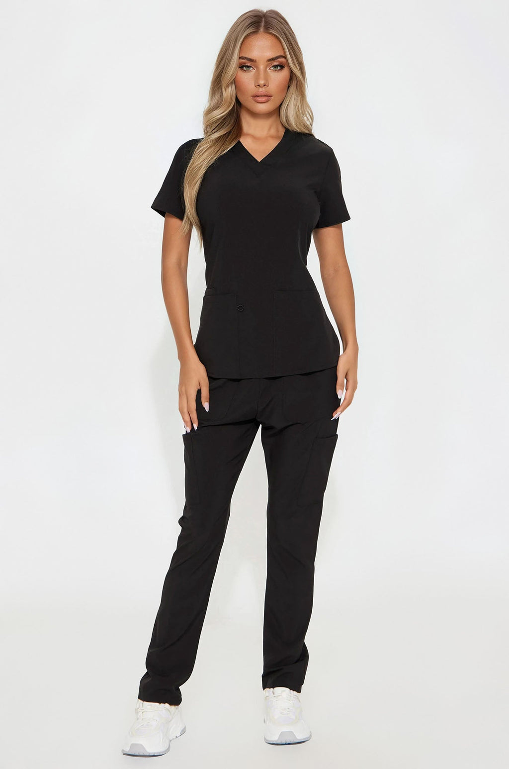 Always Ready 4 Way Stretch Scrub Uniform Pant Set - Black