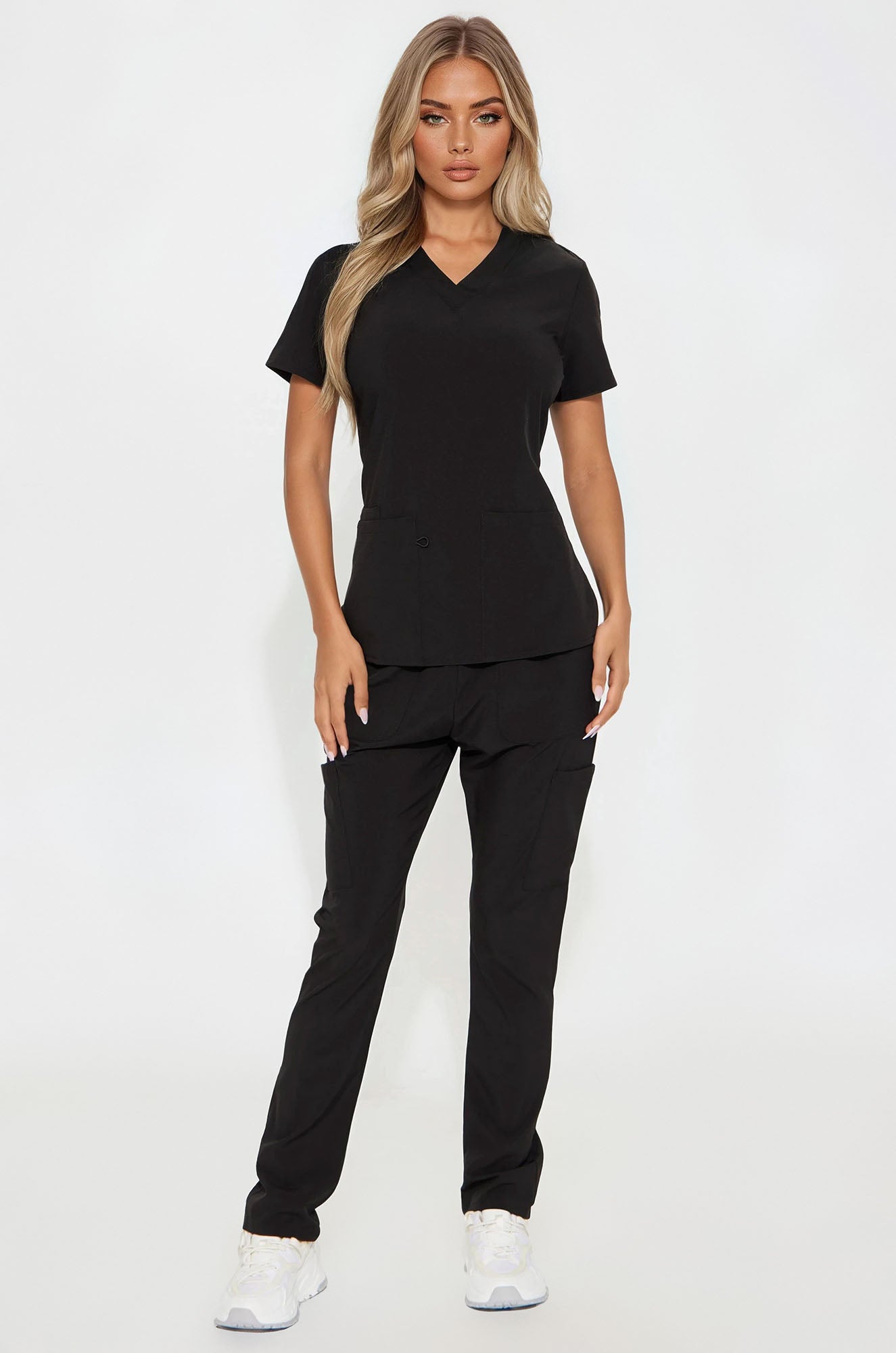 Always Ready 4 Way Stretch Scrub Uniform Pant Set - Black