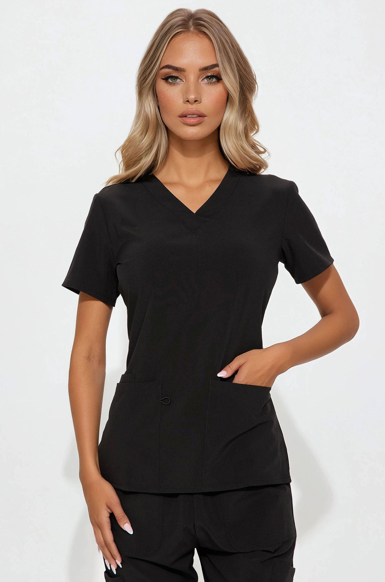 Always Ready 4 Way Stretch Scrub Uniform Pant Set - Black