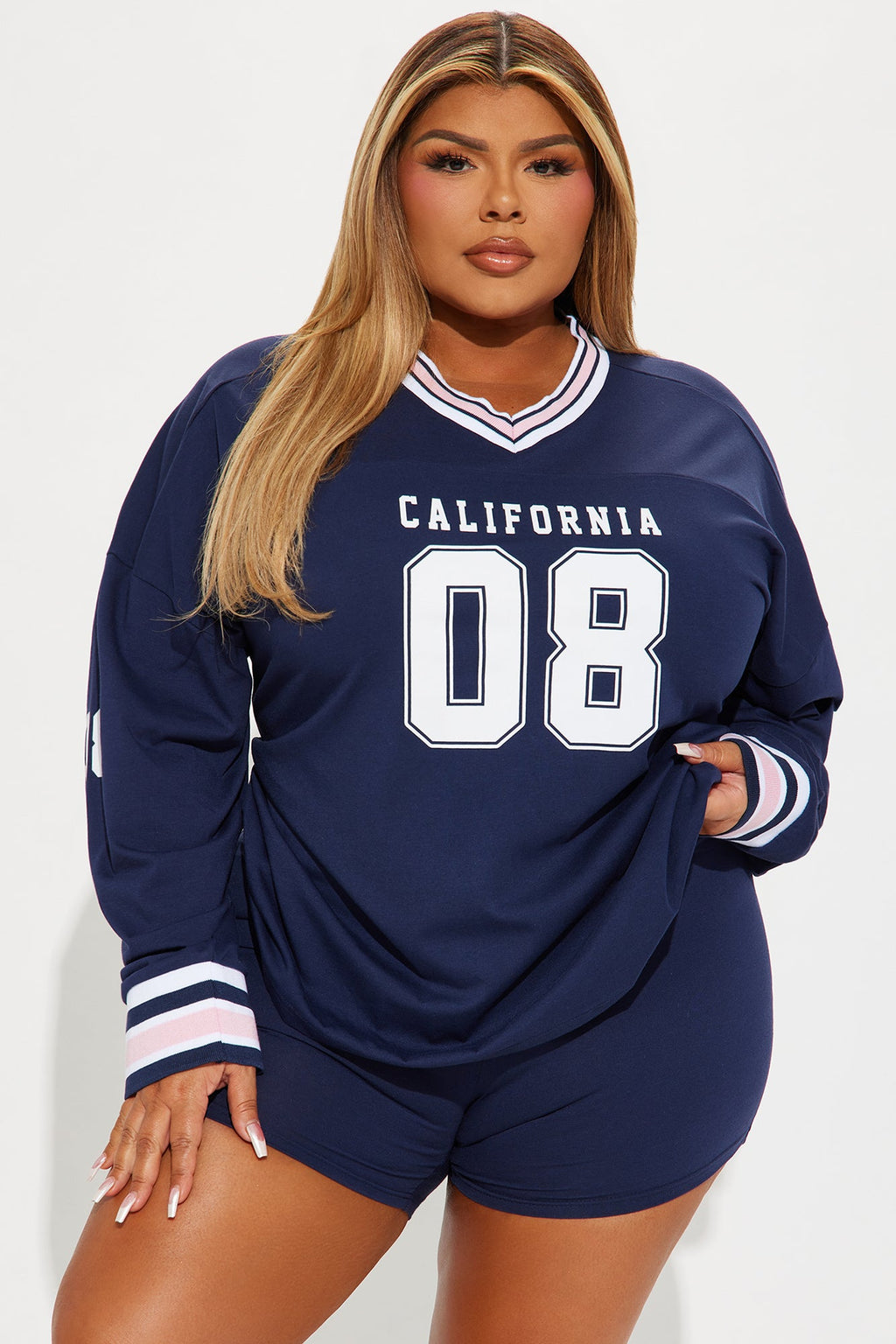 08 Cali Biker Short Set - Navy/combo