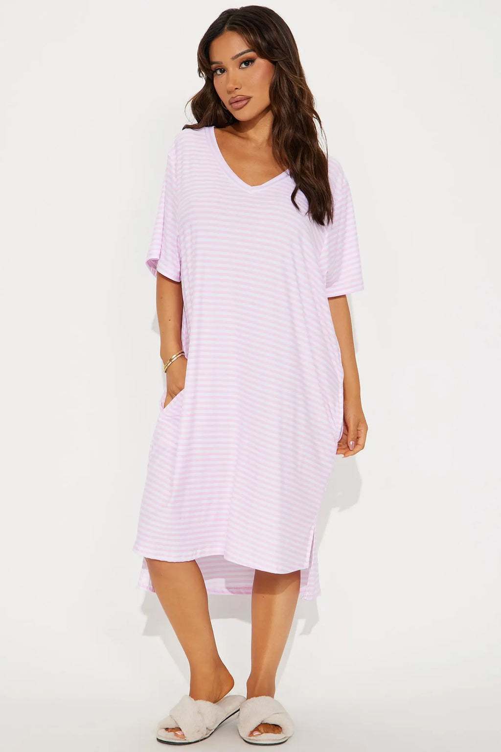 Always Sleepy Maxi PJ Sleep Shirt - White/Pink 