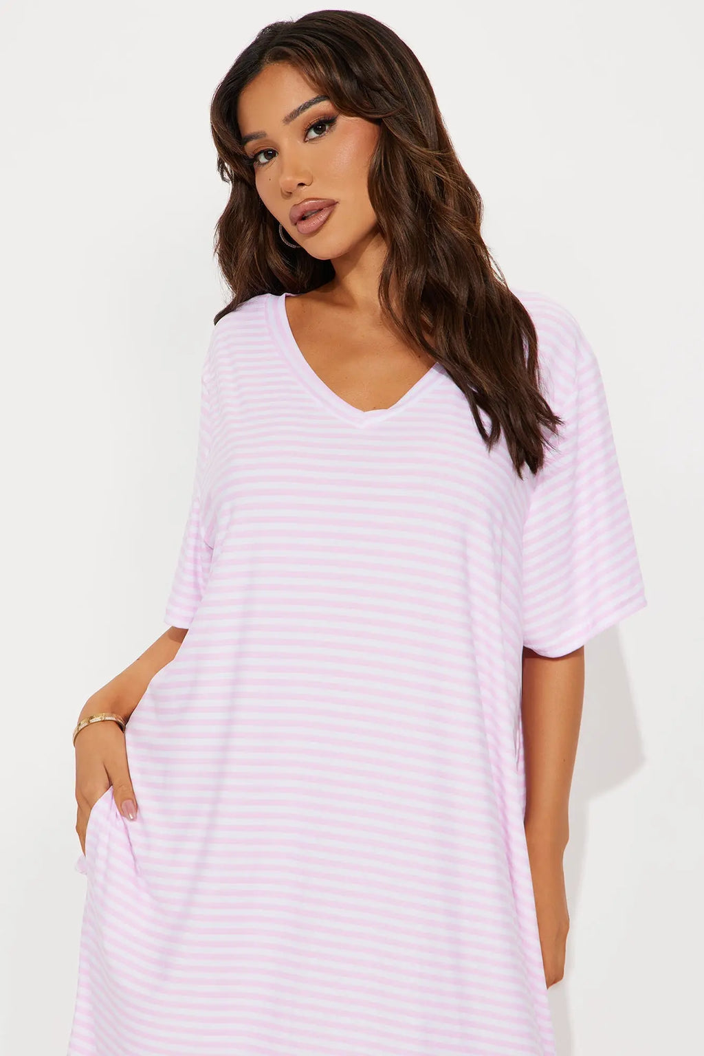 Always Sleepy Maxi PJ Sleep Shirt - White/Pink 