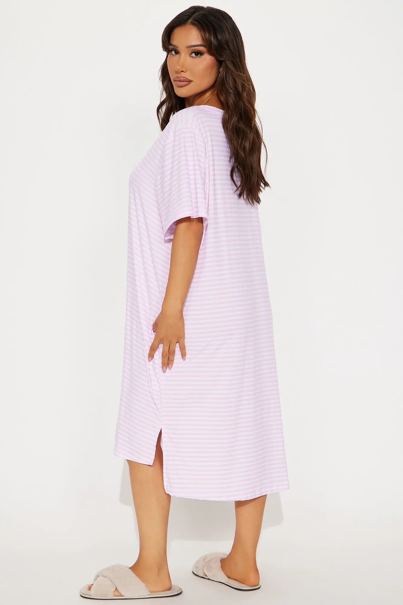 Always Sleepy Maxi PJ Sleep Shirt - White/Pink 