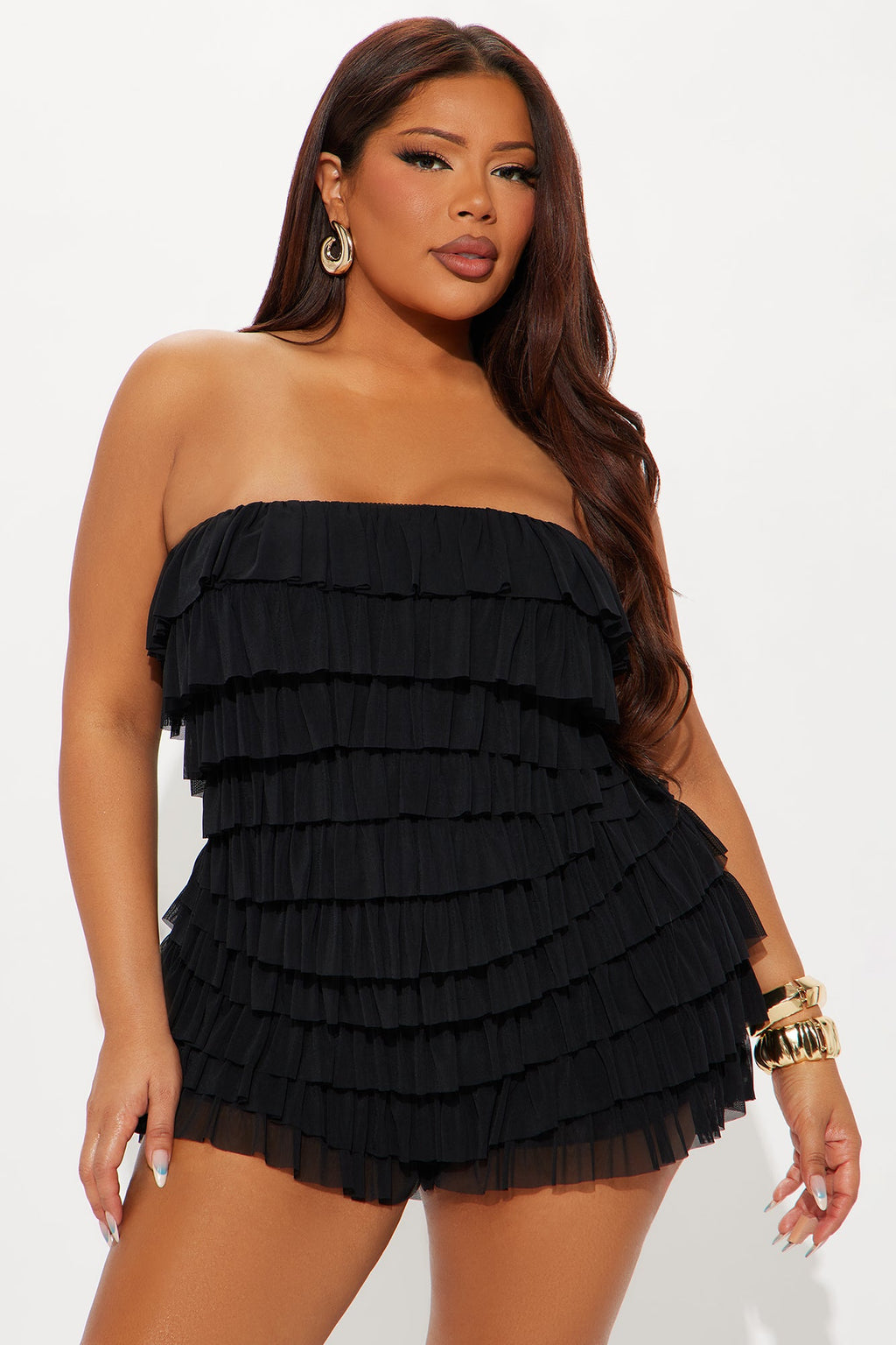 Good Girl Gone Rogue Mesh Romper - Black