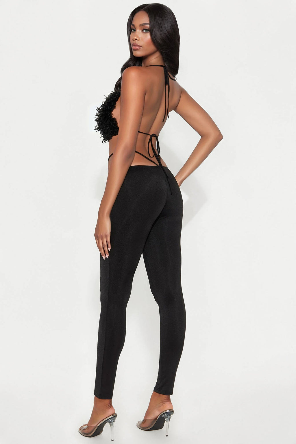 Fur Fantasy Jumpsuit - Black