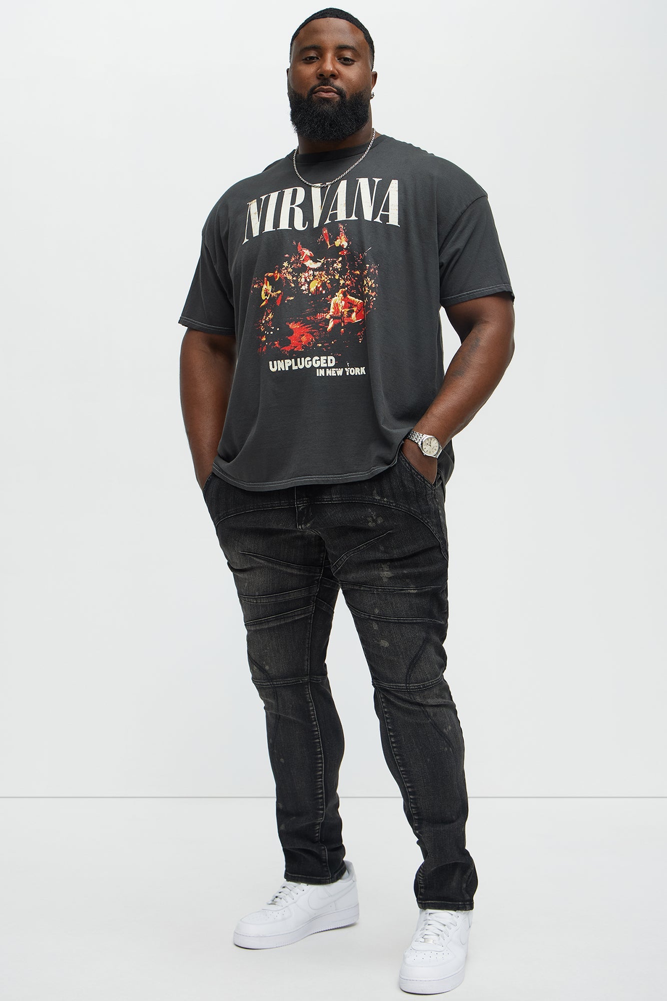 Skinny Ramped Up Panel Bleach Spot Jeans - Black Wash