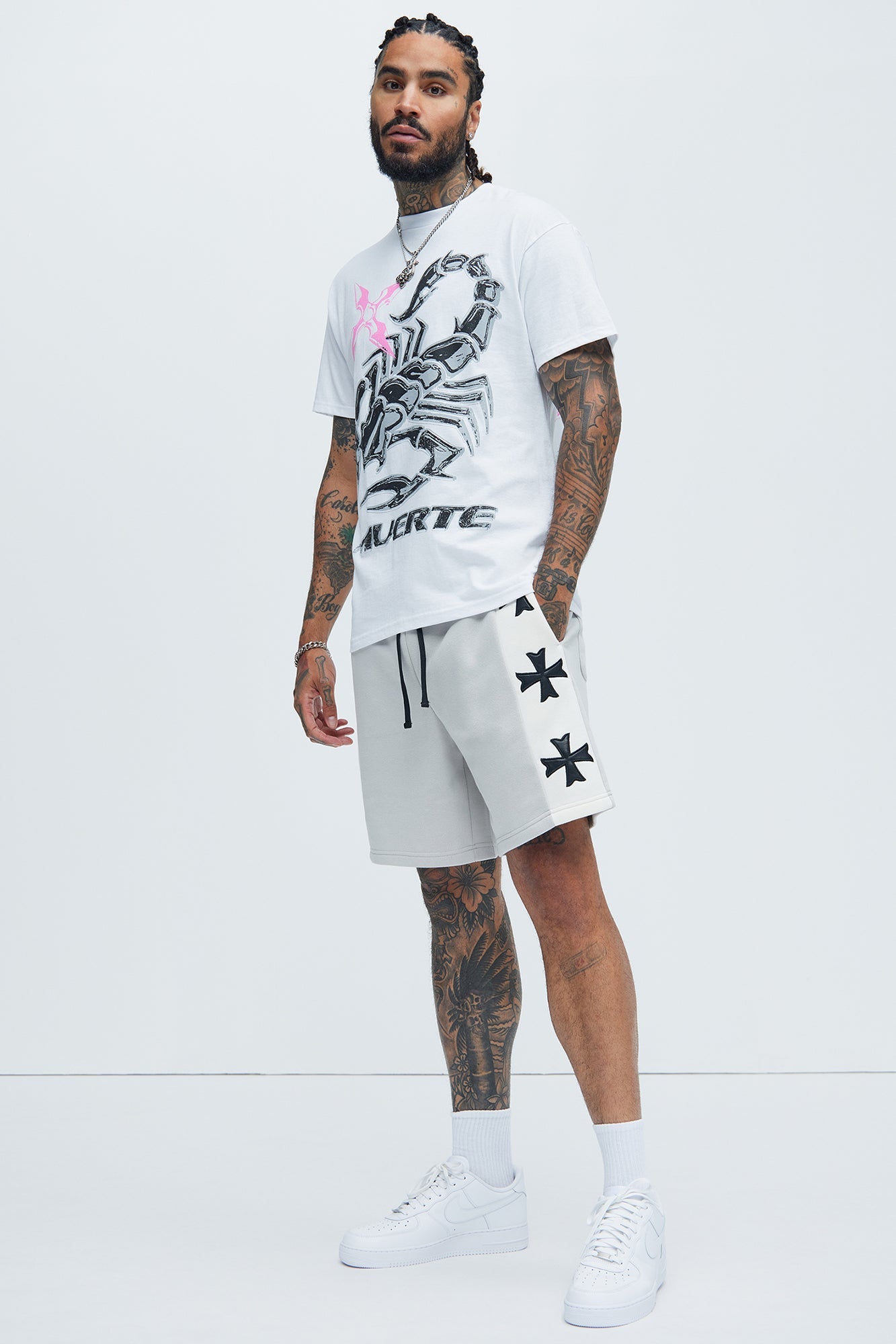 Tyson Desmond Sweat Shorts - Grey/combo