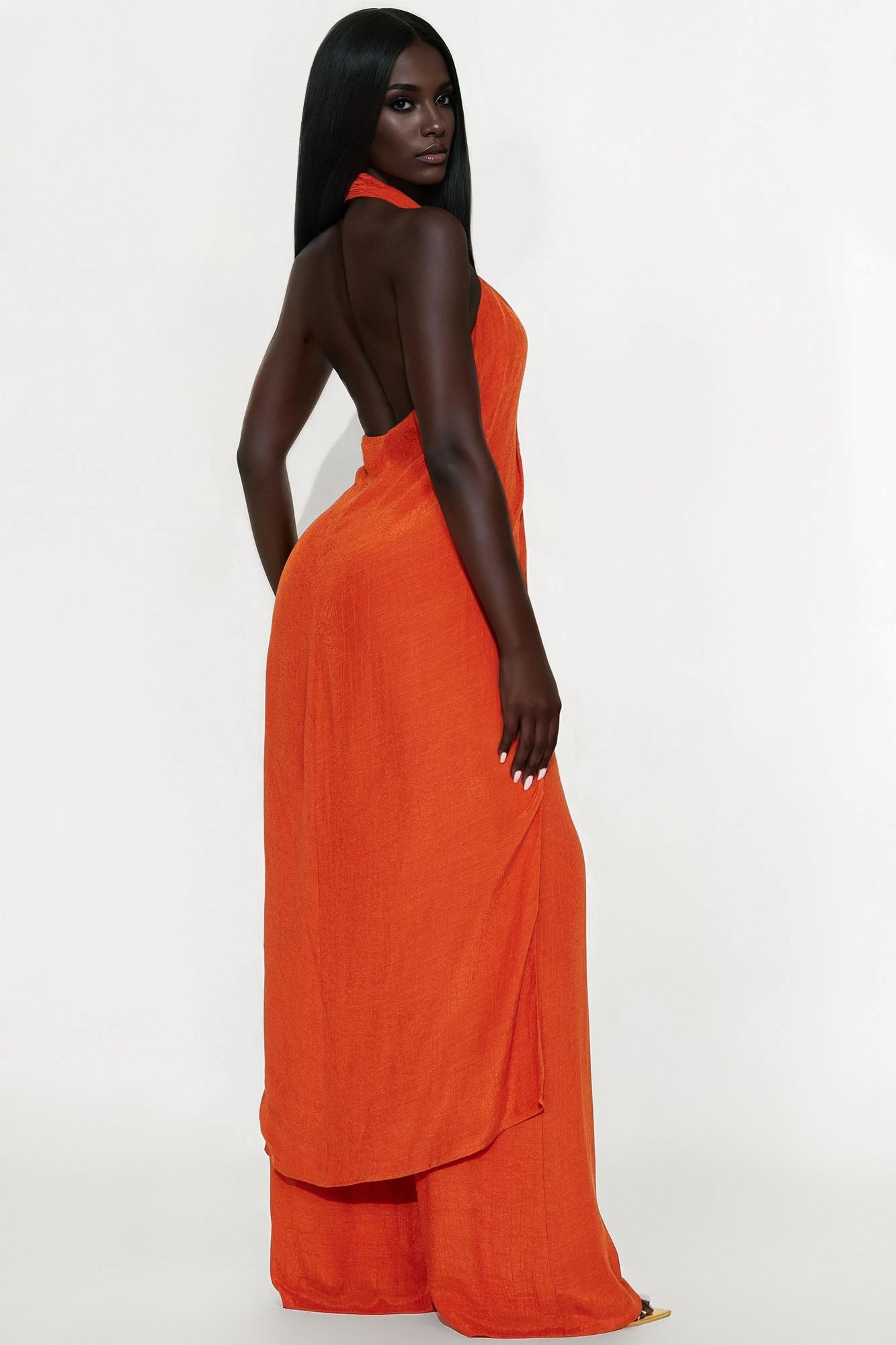 Angelic Vibes Linen Pant Set - Rust