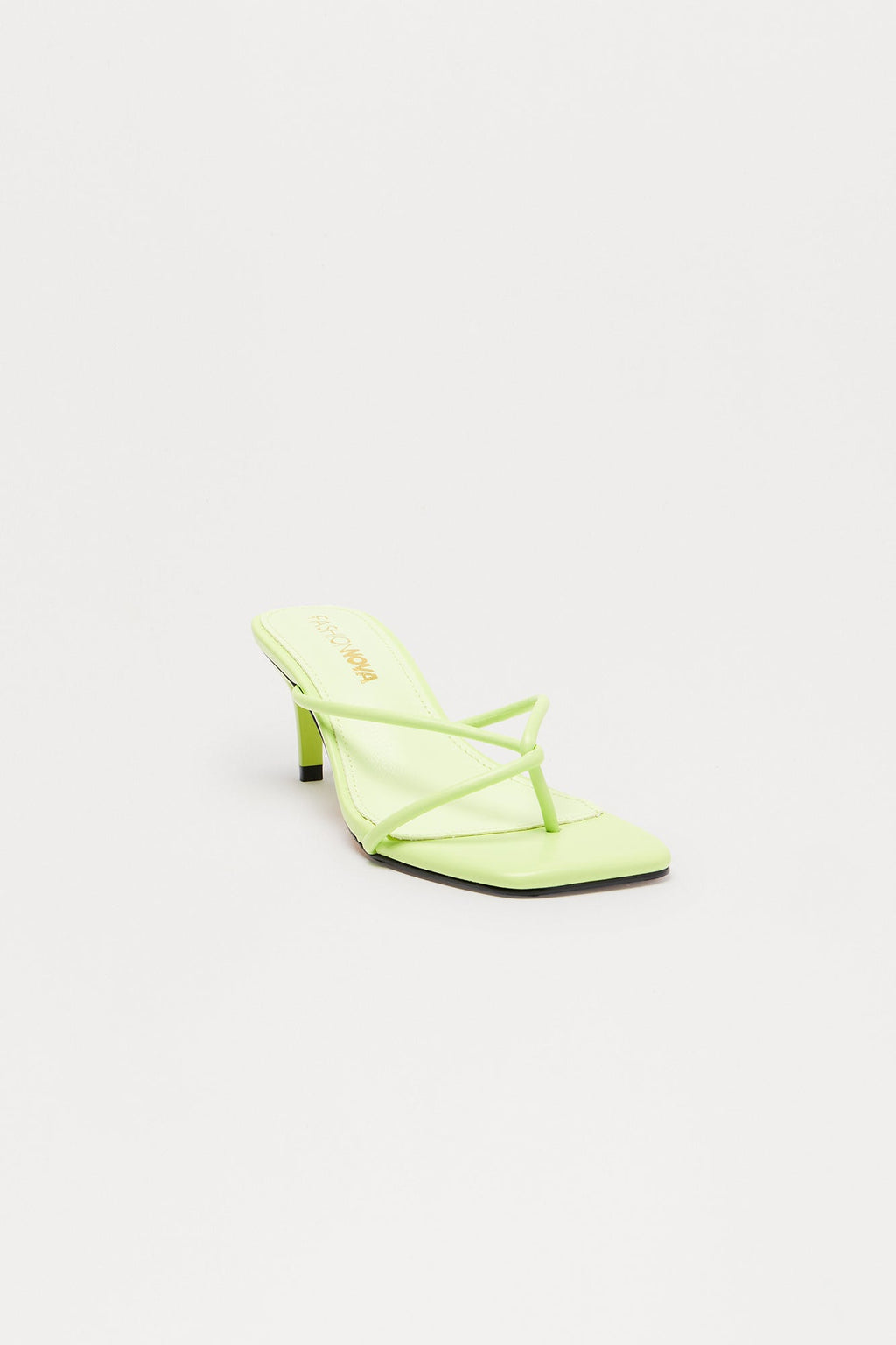 Berry Faux Leather Thong Mules - Green
