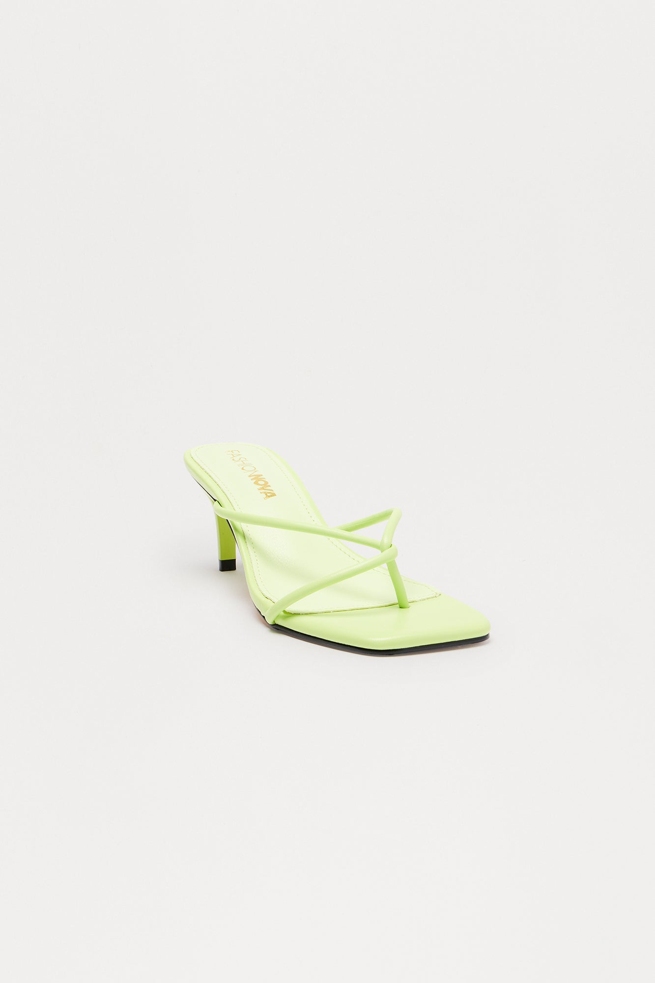Berry Faux Leather Thong Mules - Green