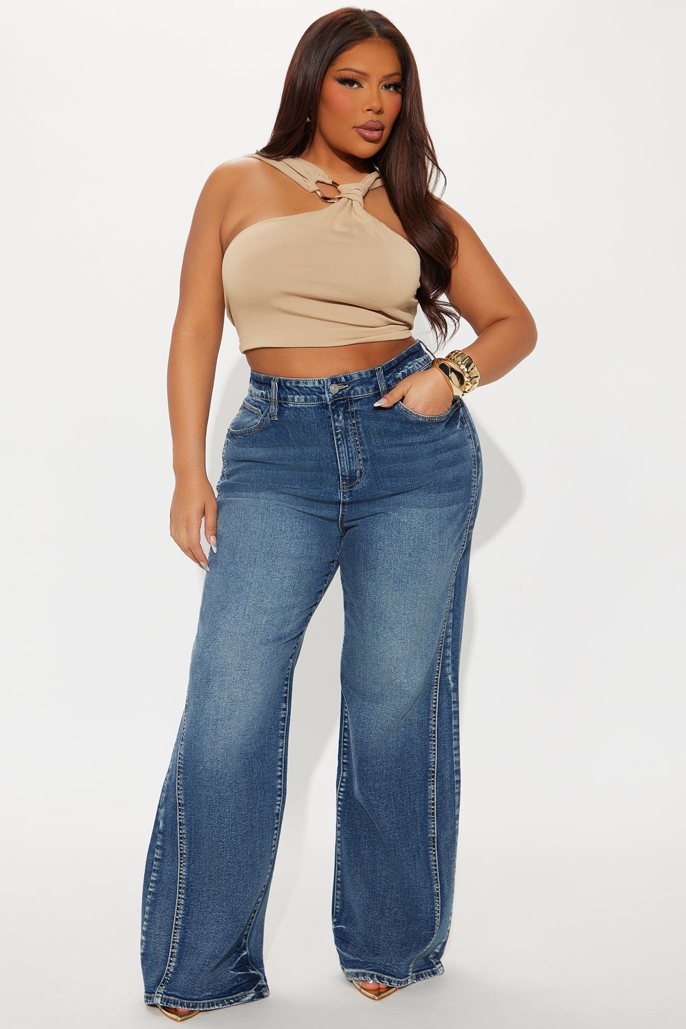 Upper West High Rise Stretch Flare Jeans - Dark Wash