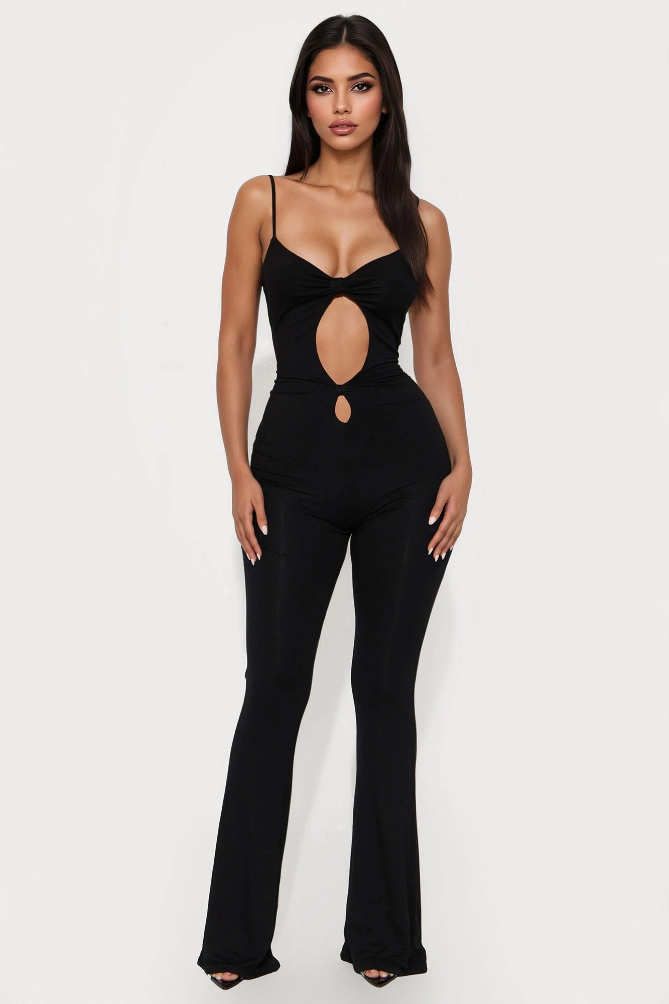 Brianna Double Lined Backless Jumpsuit - Black