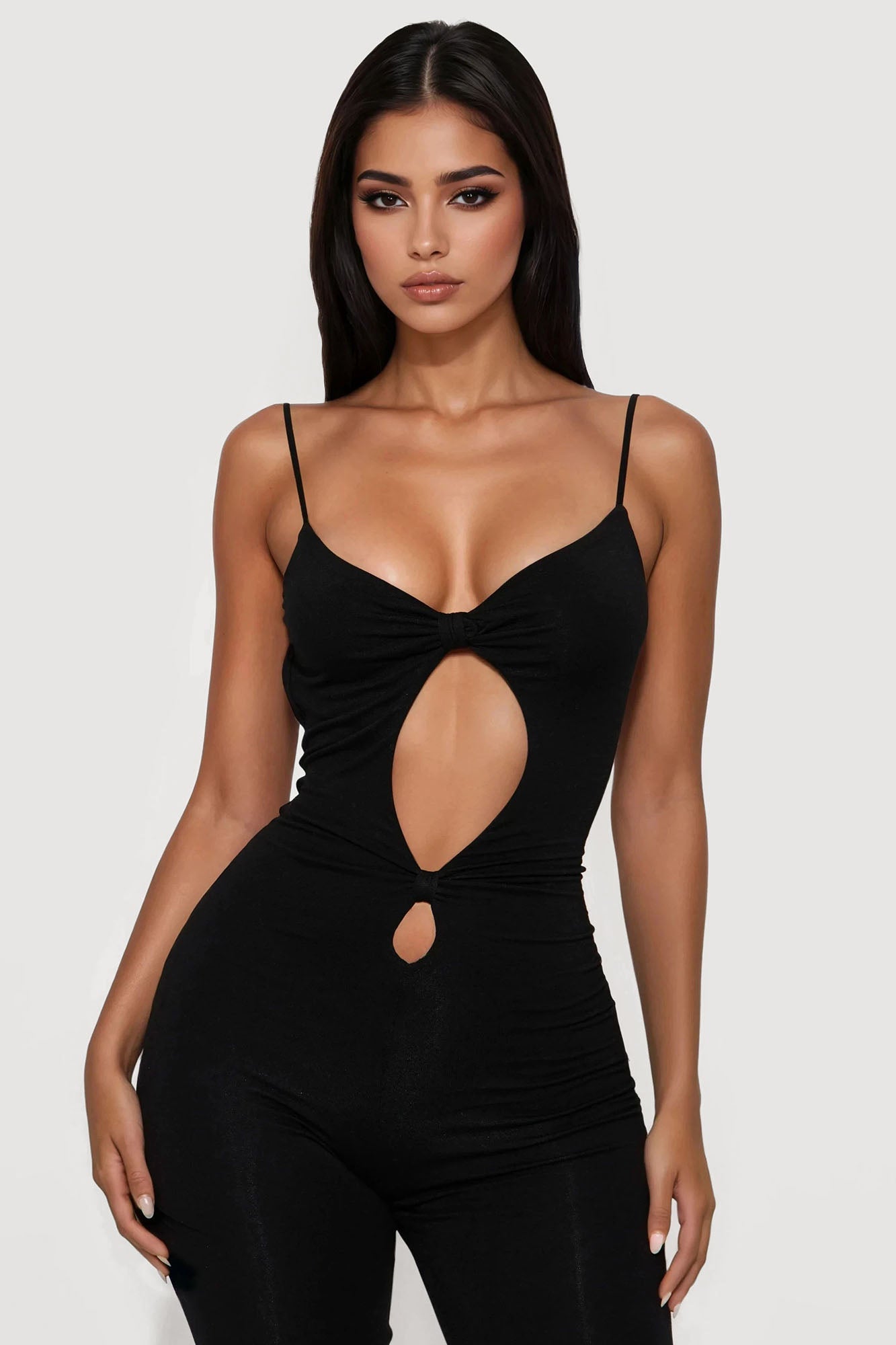 Brianna Double Lined Backless Jumpsuit - Black