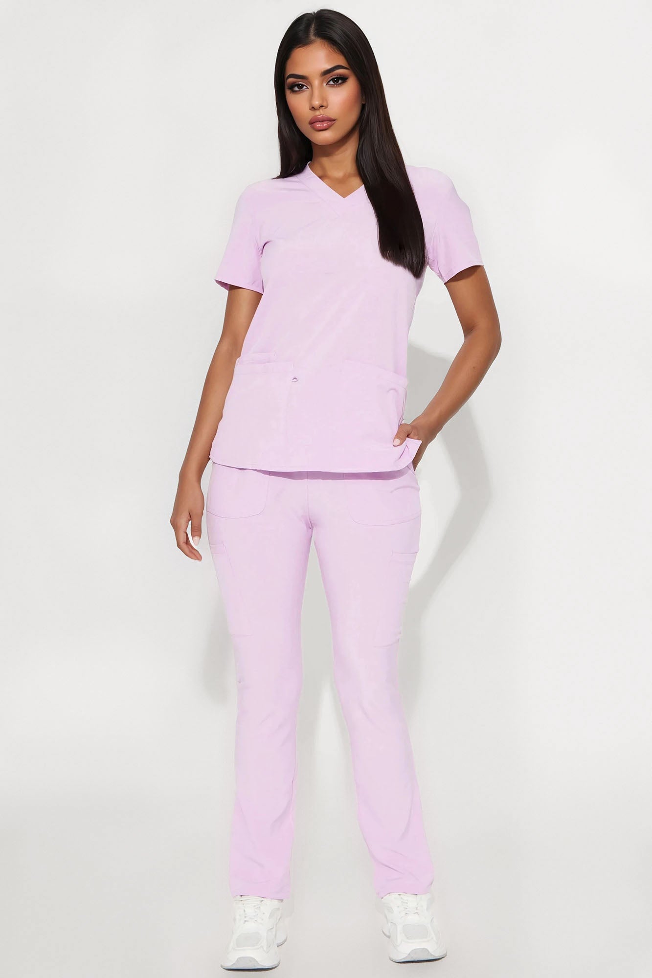 Always Ready 4 Way Stretch Scrub Uniform Pant Set - Lilac