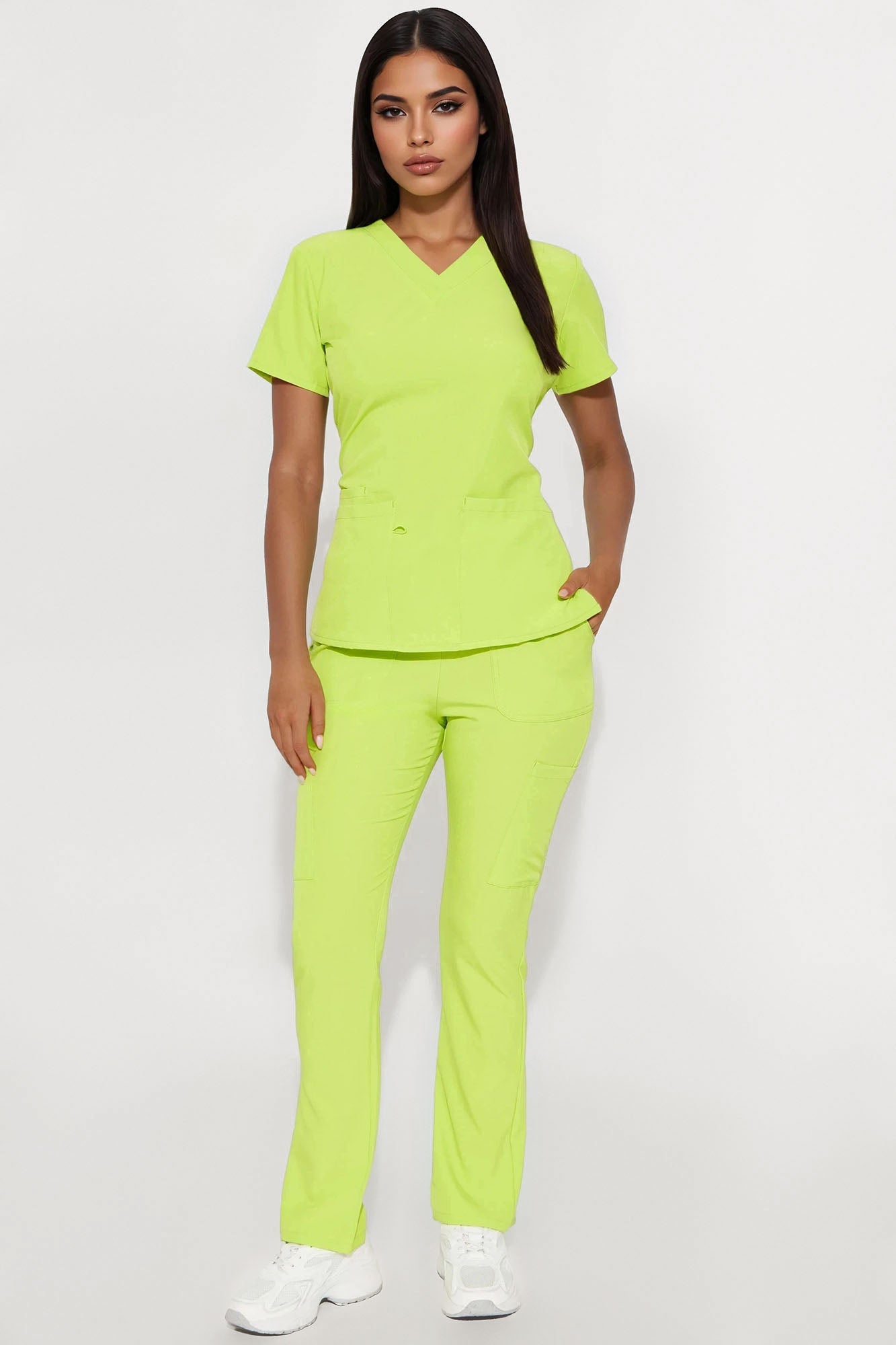 Always Ready  4 Way Stretch Scrub Uniform Pant Set - Lime