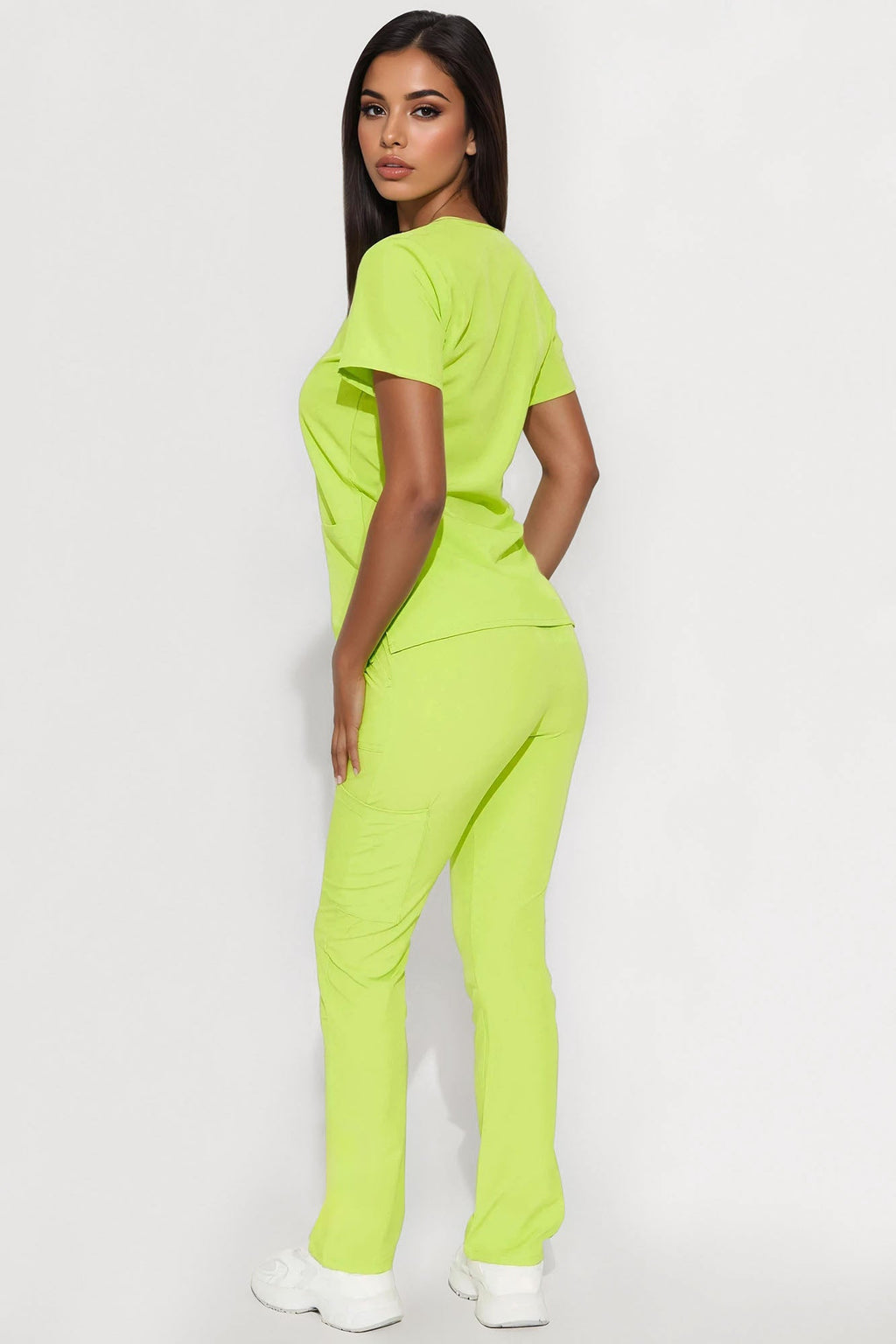 Always Ready  4 Way Stretch Scrub Uniform Pant Set - Lime