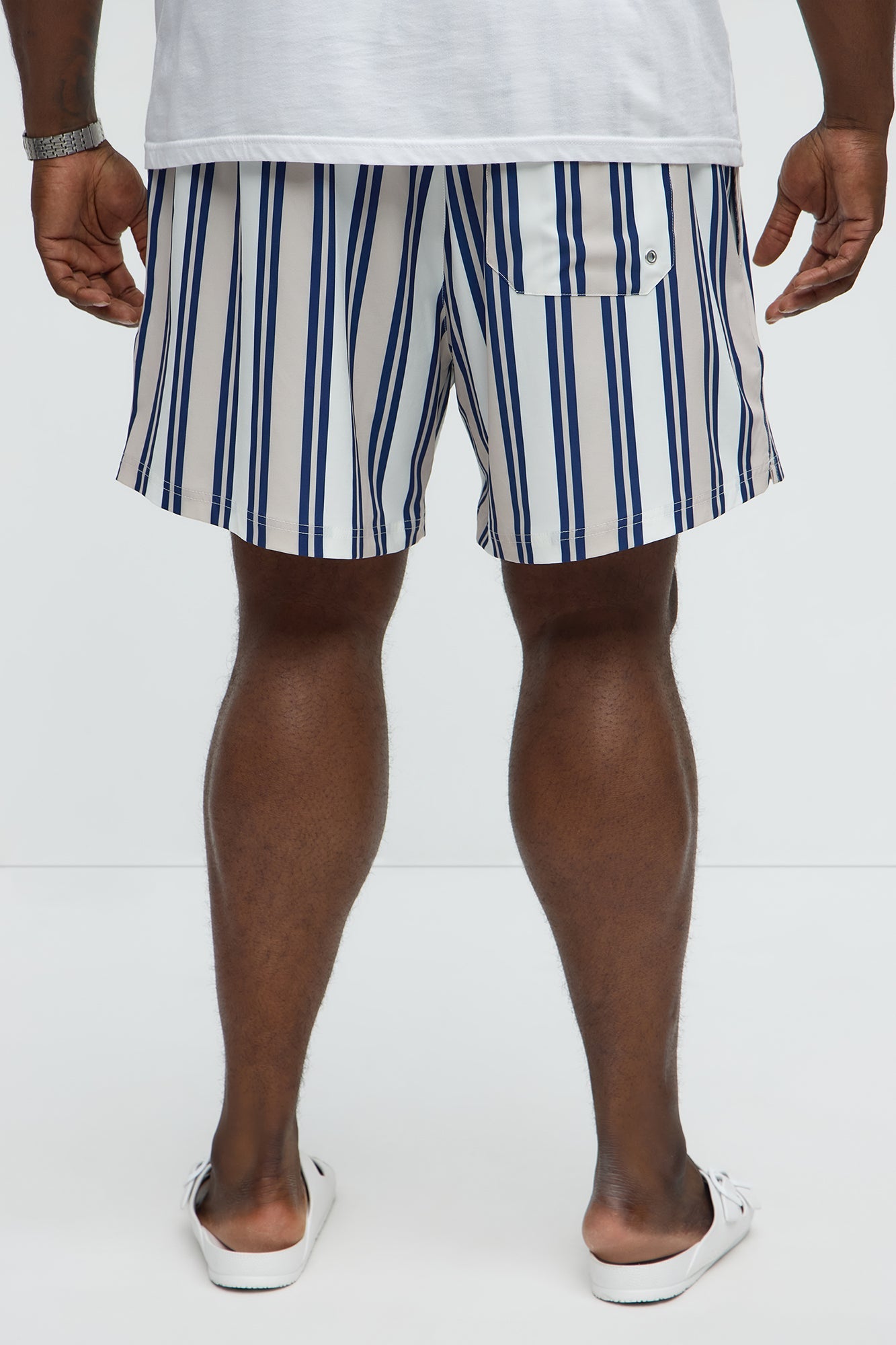 All Over Striped Striped Swim Mid Trunk - Blue/combo