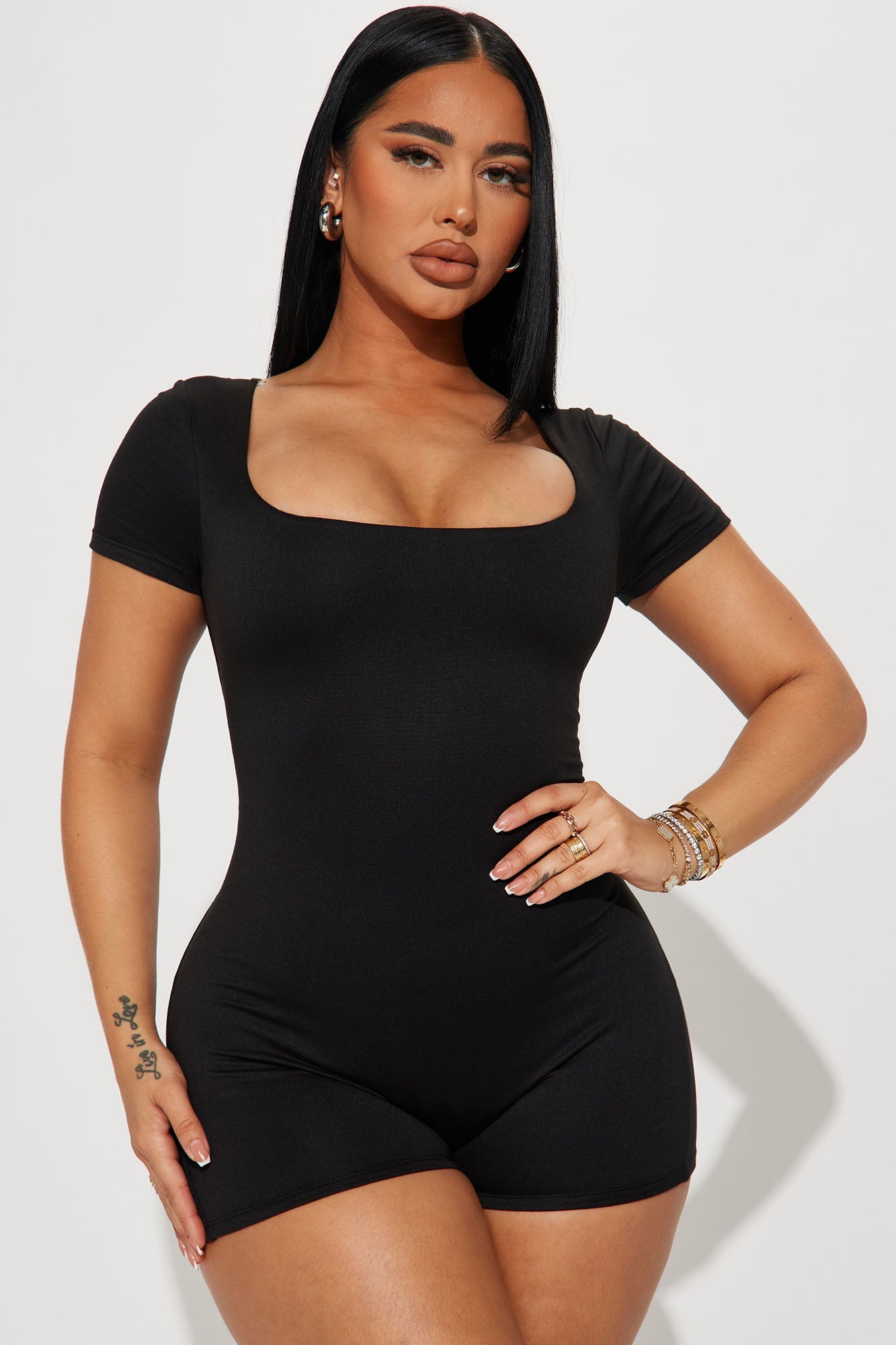 Miranda Double Lined Romper - Black