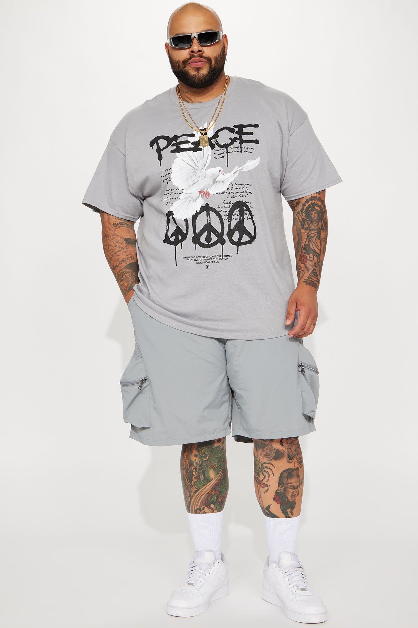 The Power Of Peace Short Sleeve Tee - Grey