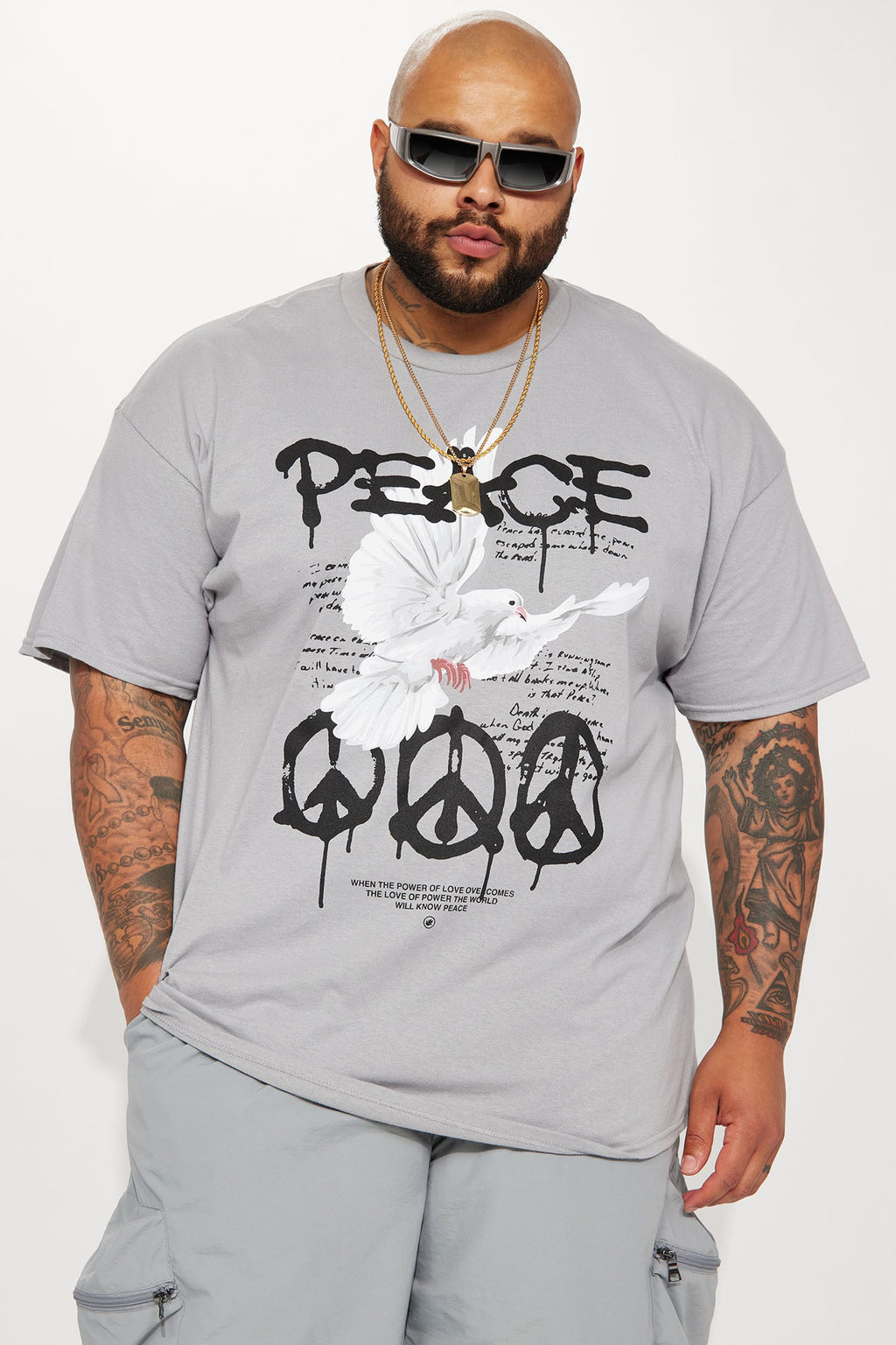 The Power Of Peace Short Sleeve Tee - Grey