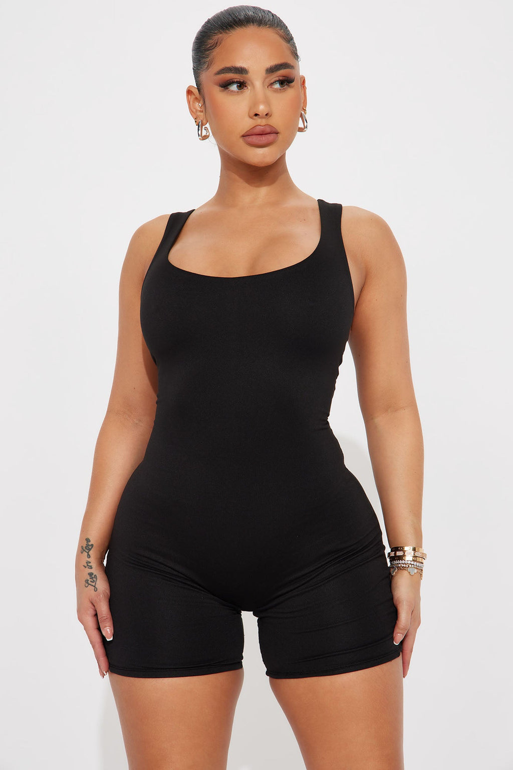 Janet Double Lined Romper - Black