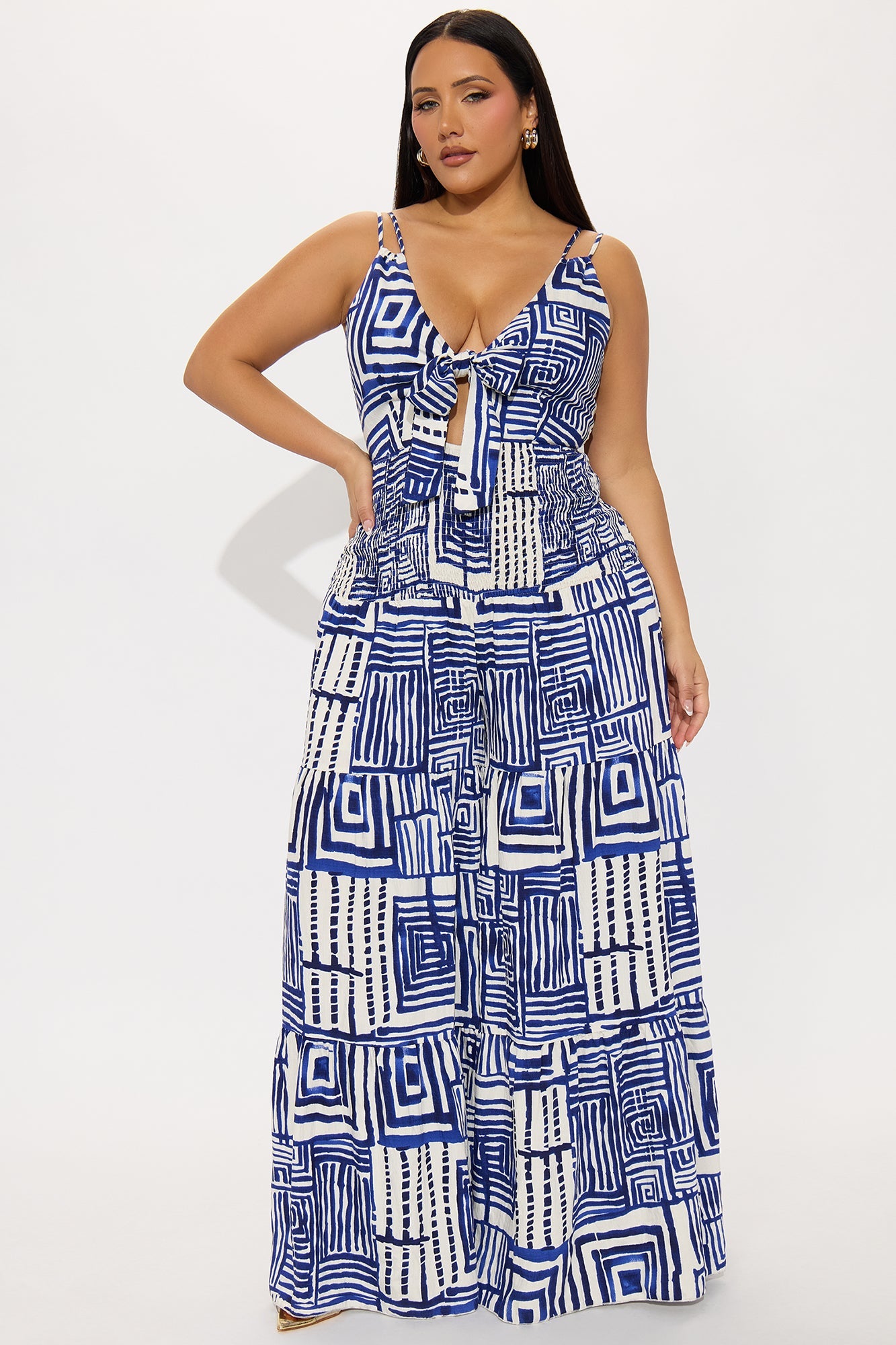Kamiyah Abstract Printed Jumpsuit - Navy/combo